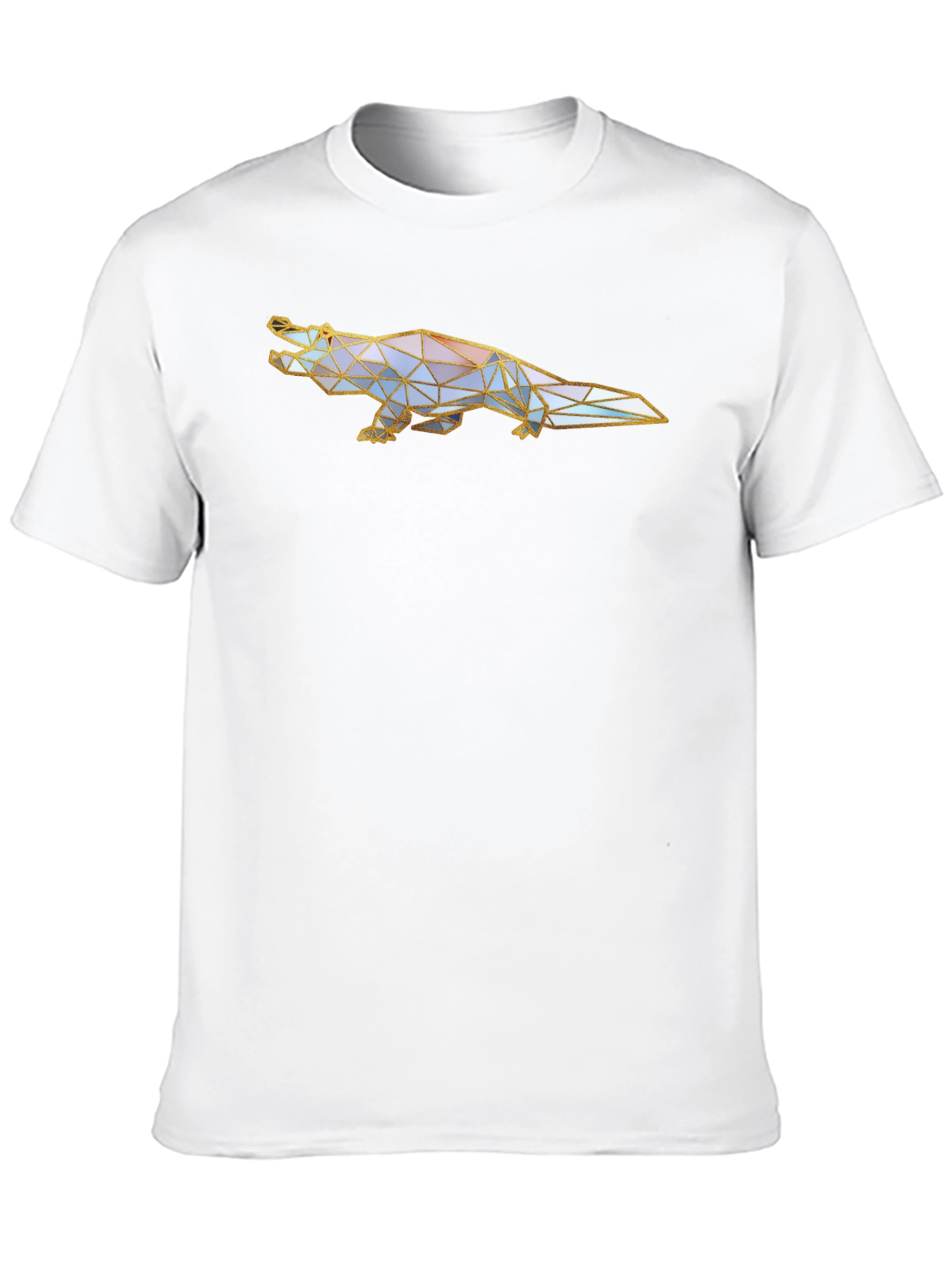 Geometric Crocodile Graphic Tee - Black