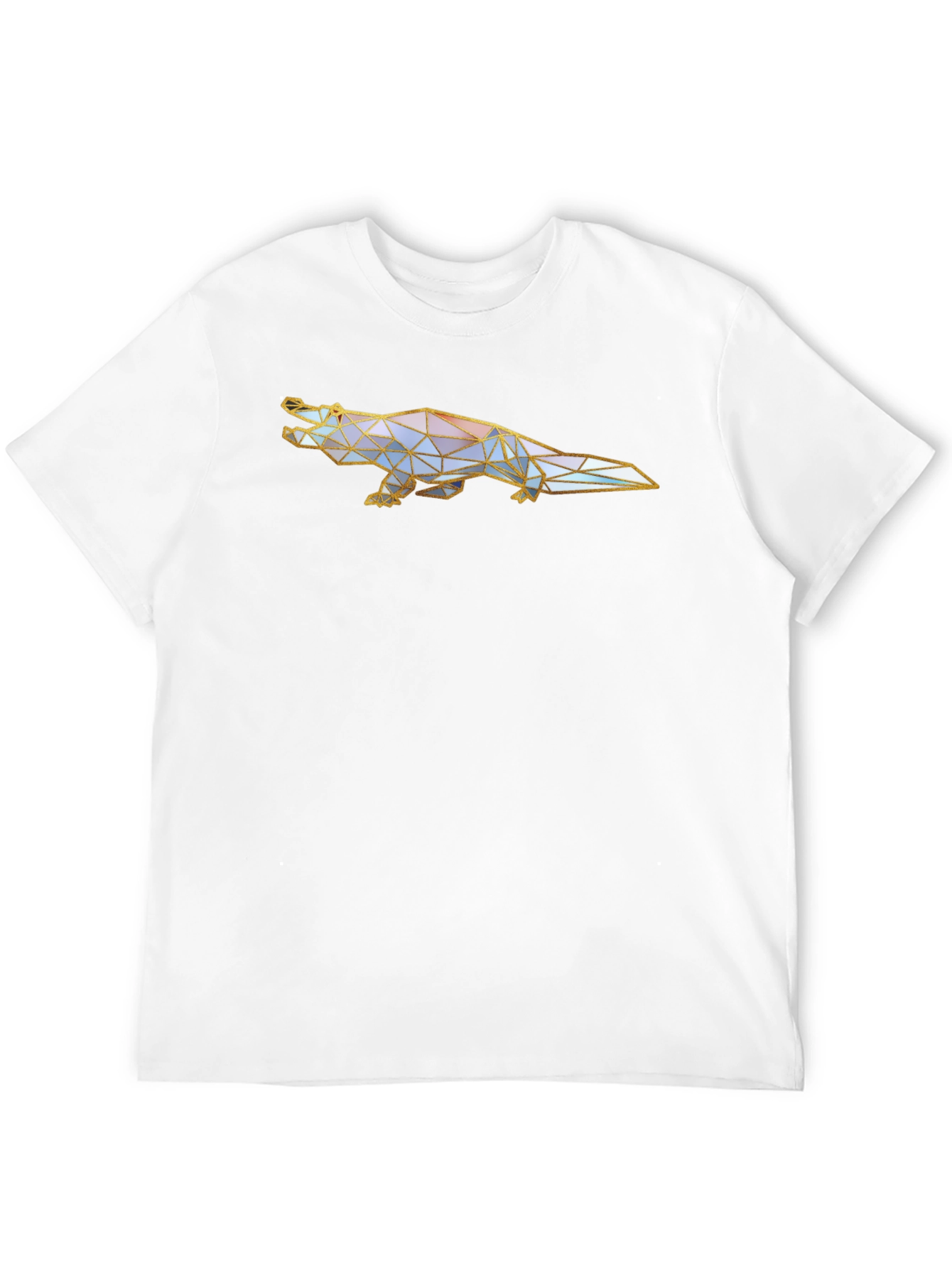 Geometric Crocodile Graphic Tee - Black