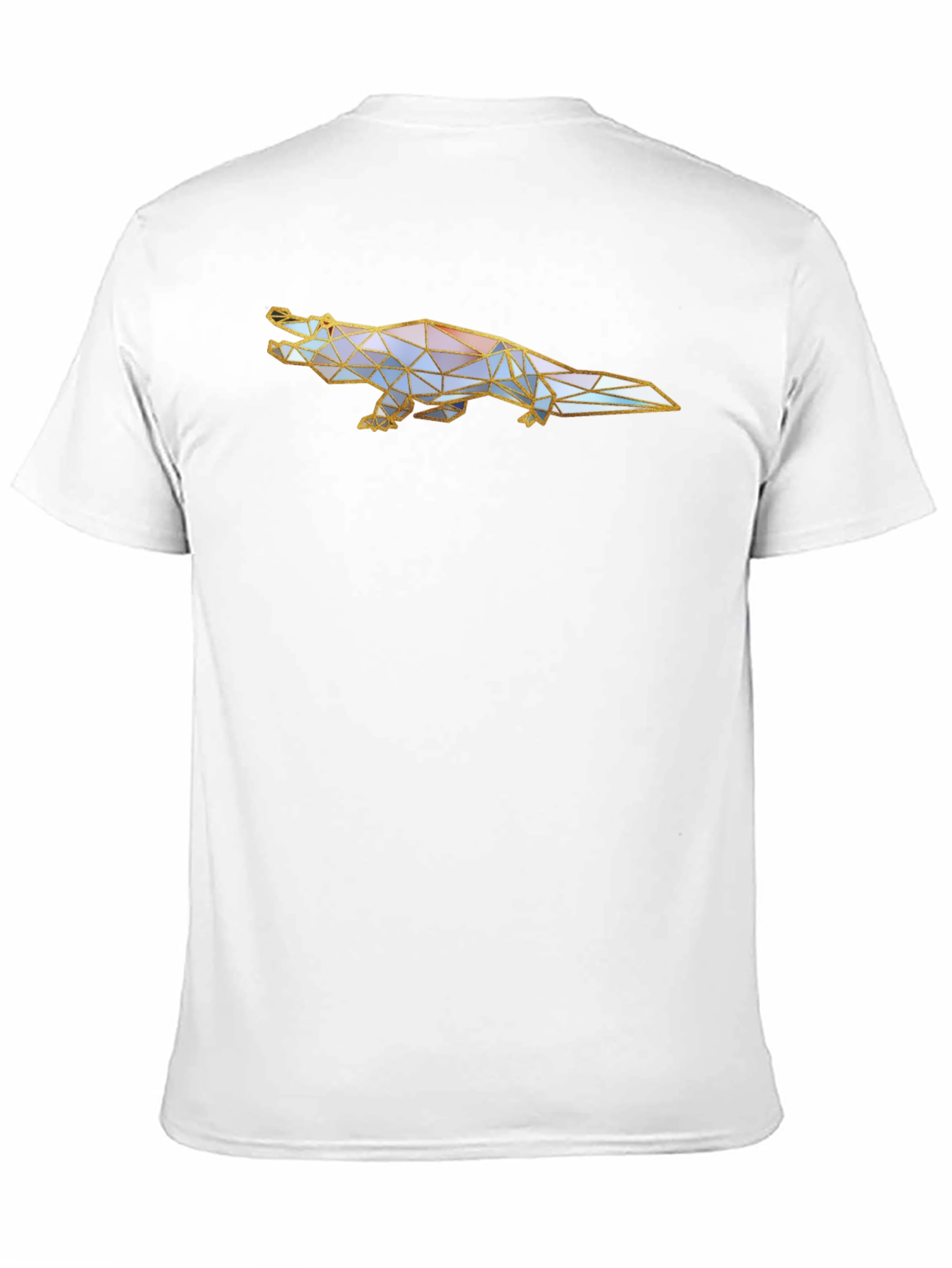 Geometric Crocodile Graphic Tee - Black