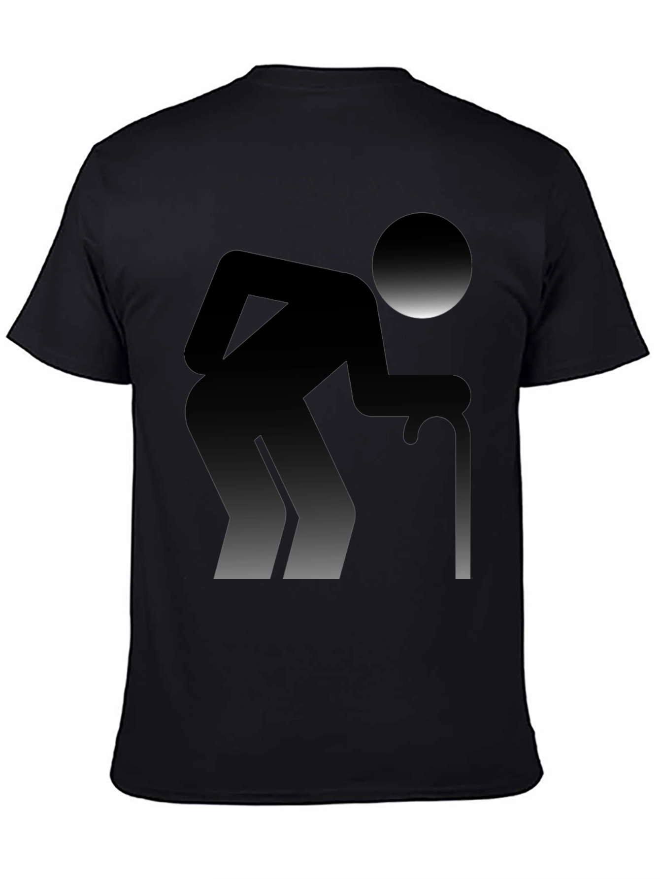 Funny Old Man Graphic T-Shirt - Black