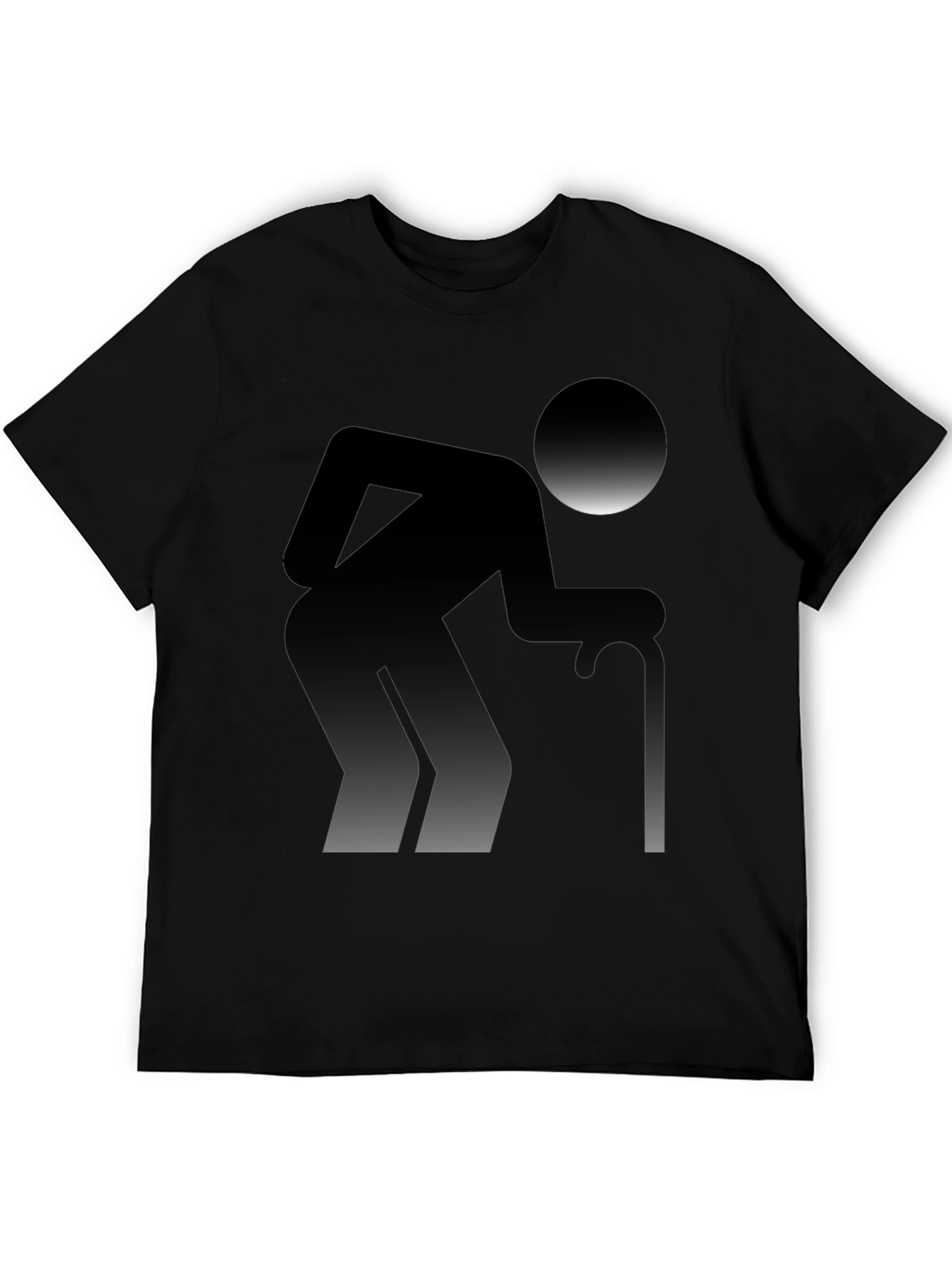 Funny Old Man Graphic T-Shirt - Black