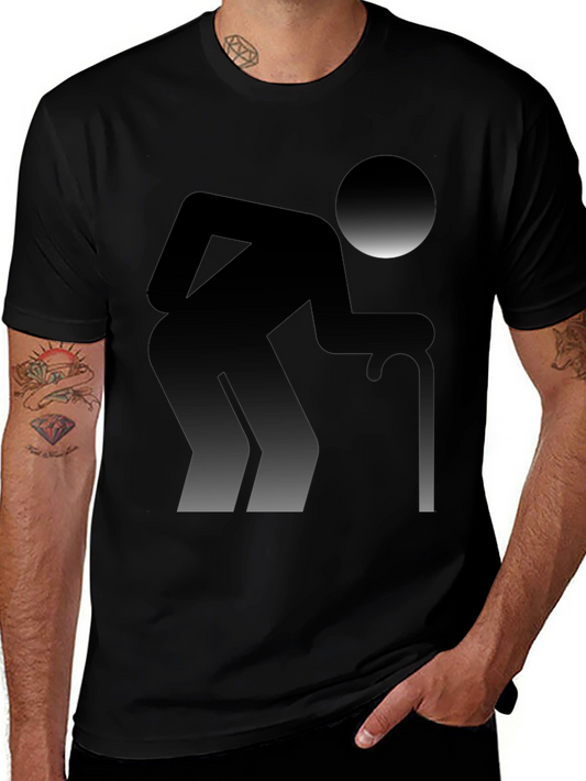 Funny Old Man Graphic T-Shirt - Black
