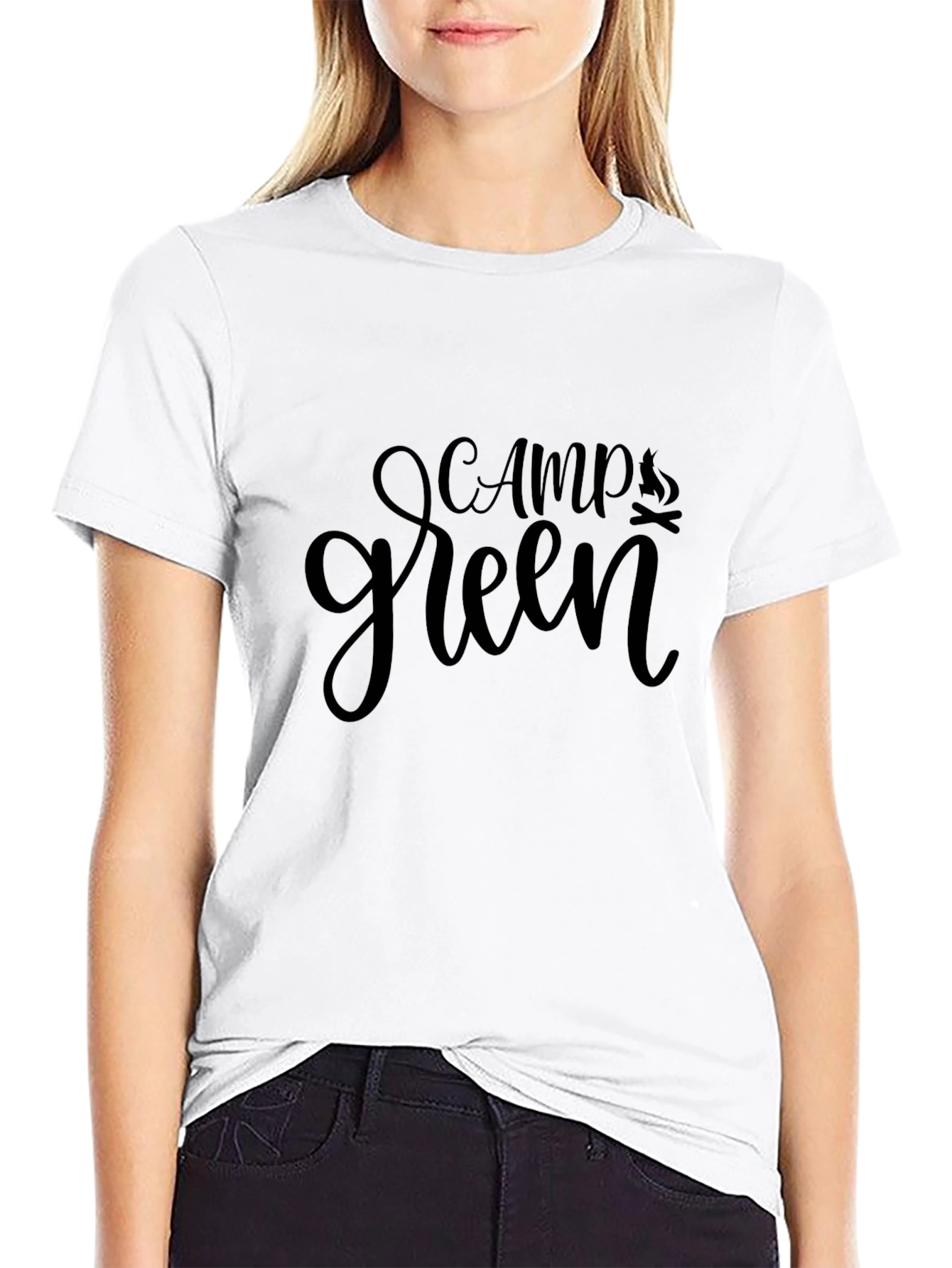 Camp Green Graphic Tee - Black Cotton T-Shirt
