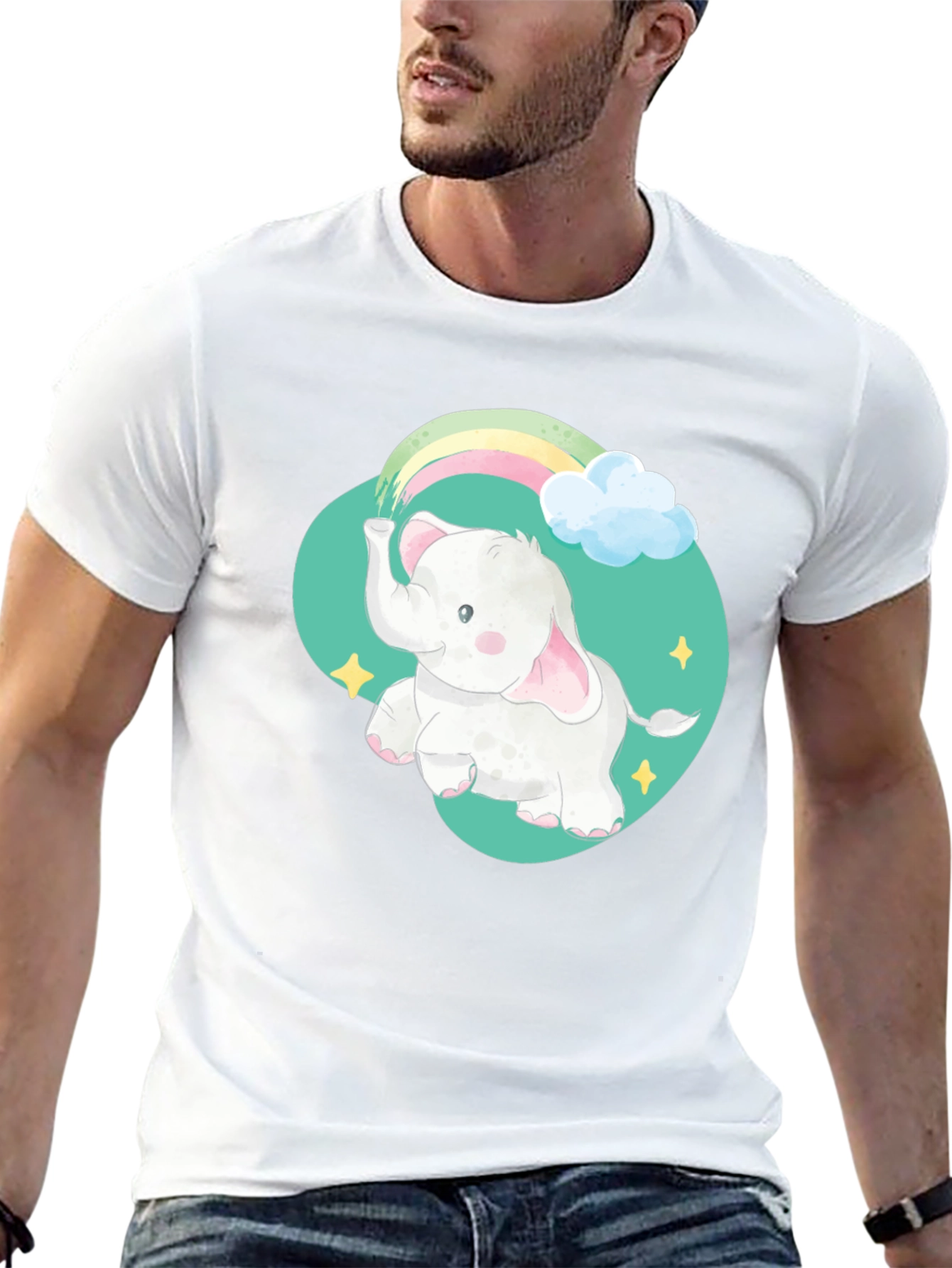 Elephant Rainbow Graphic Tee