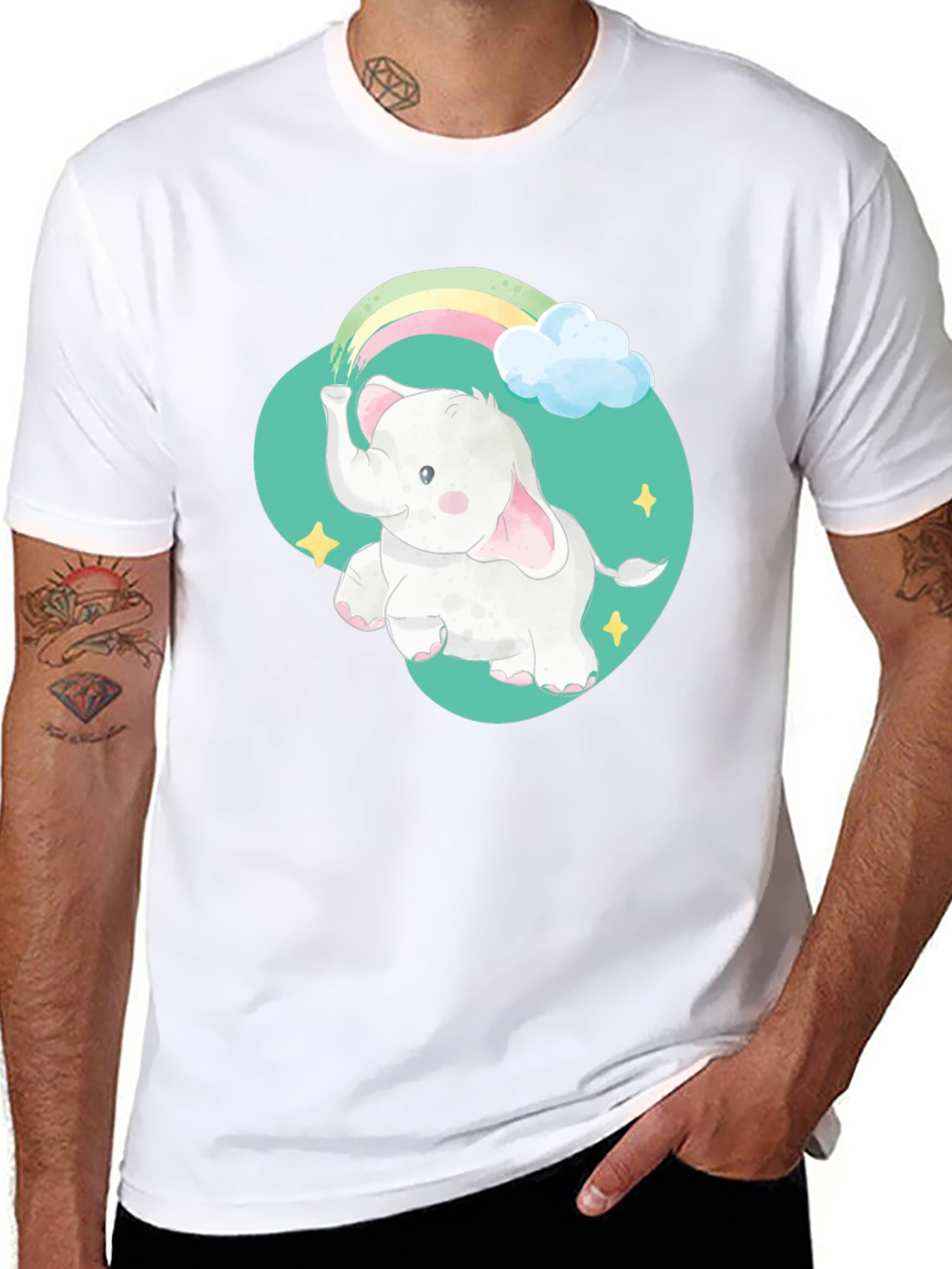 Elephant Rainbow Graphic Tee
