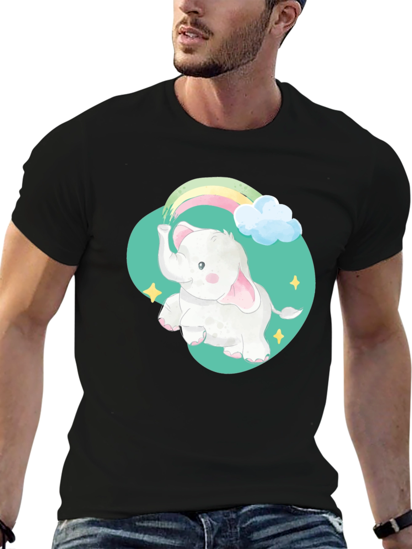 Elephant Rainbow Graphic Tee