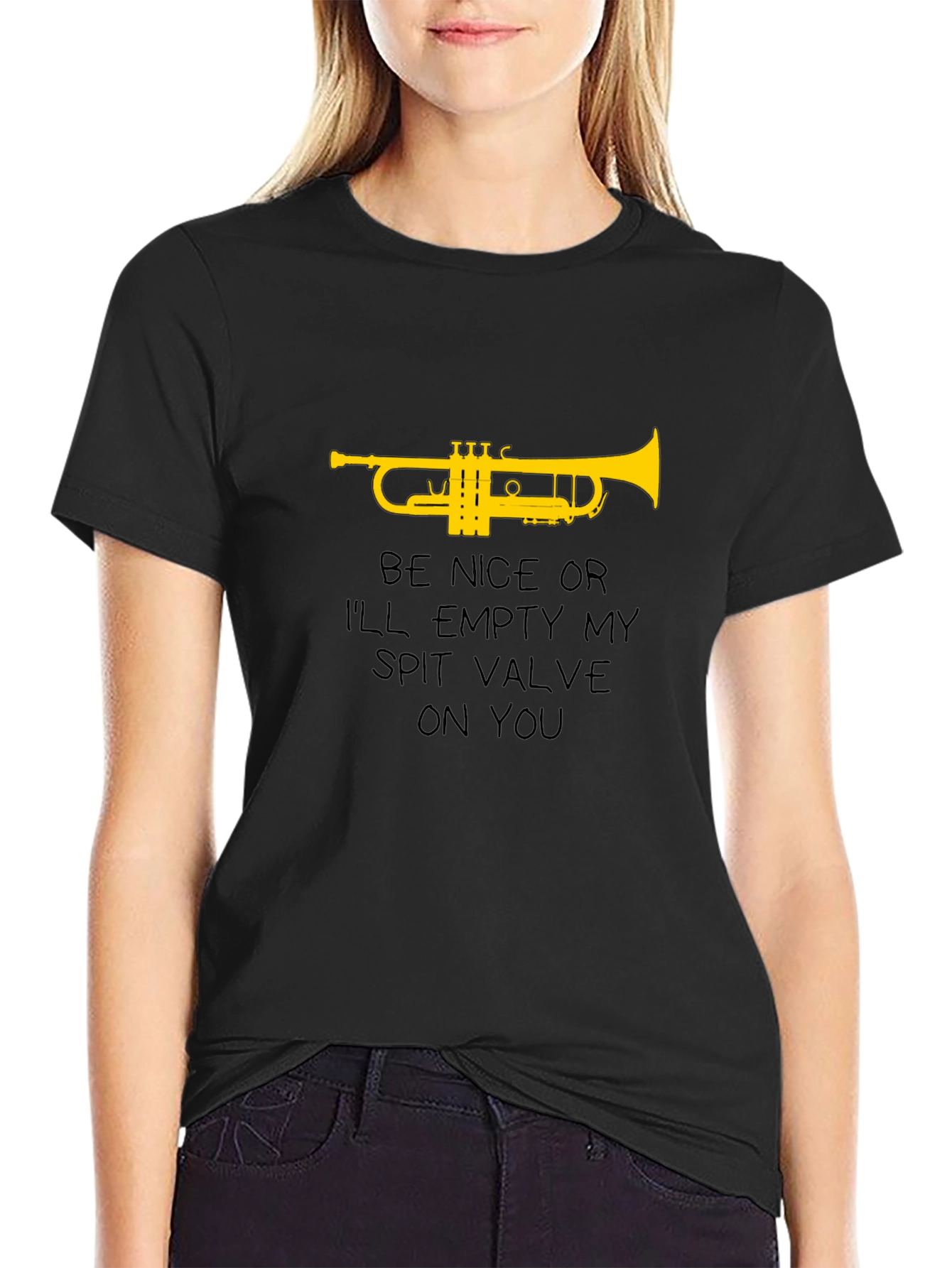 Trumpet Spit Valve Graphic Tee - Musician Humor