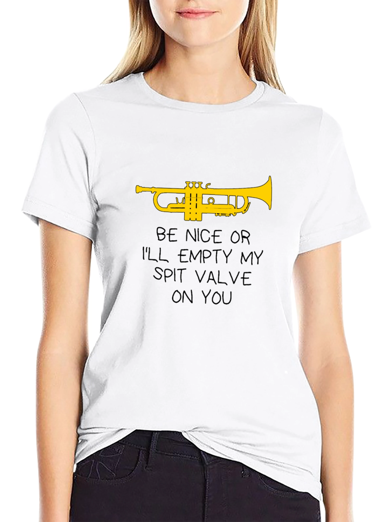 Trumpet Spit Valve Graphic Tee - Musician Humor