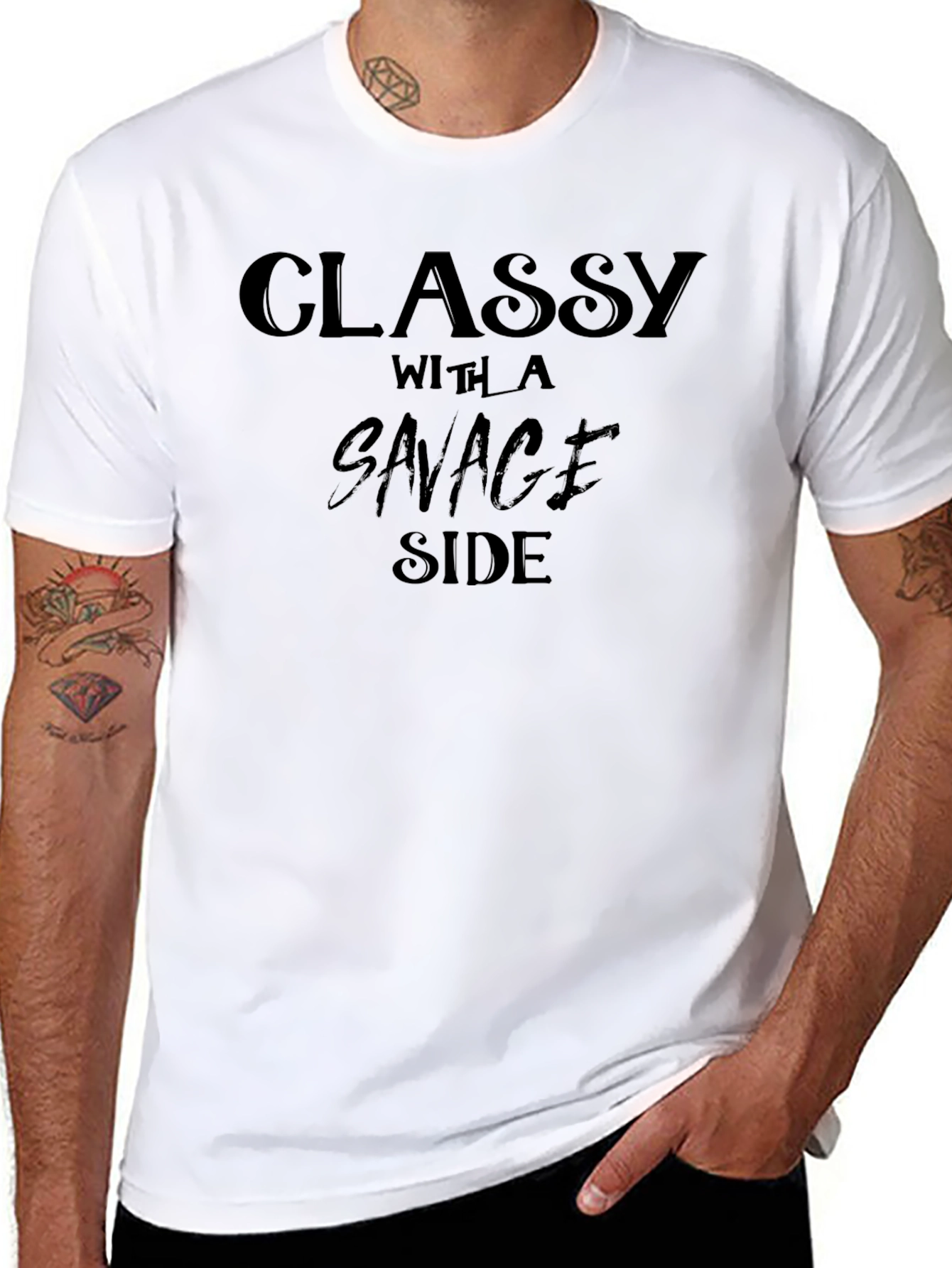 Classy With a Savage Side Black T-Shirt