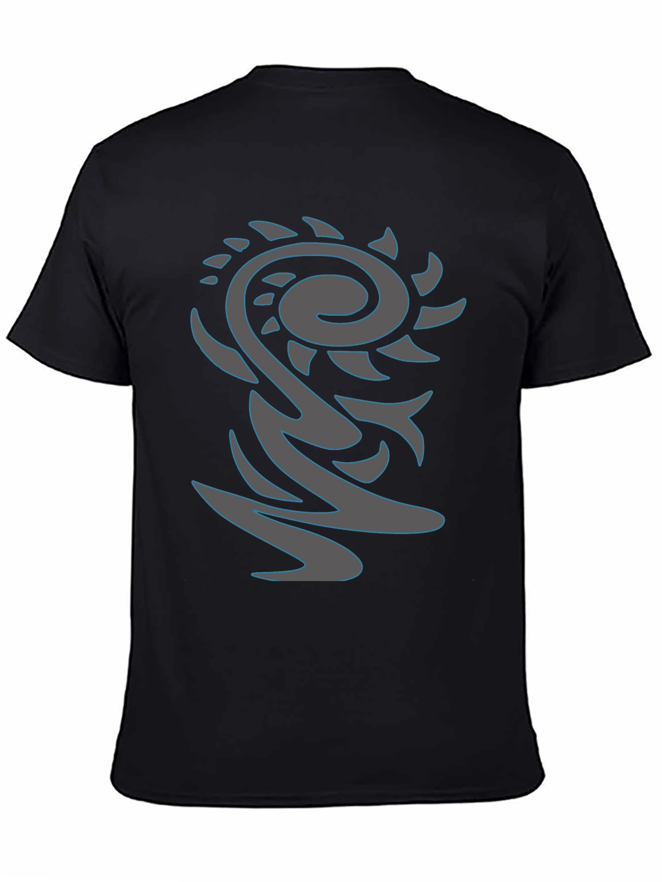 Abstract Graphic Print Black Tee