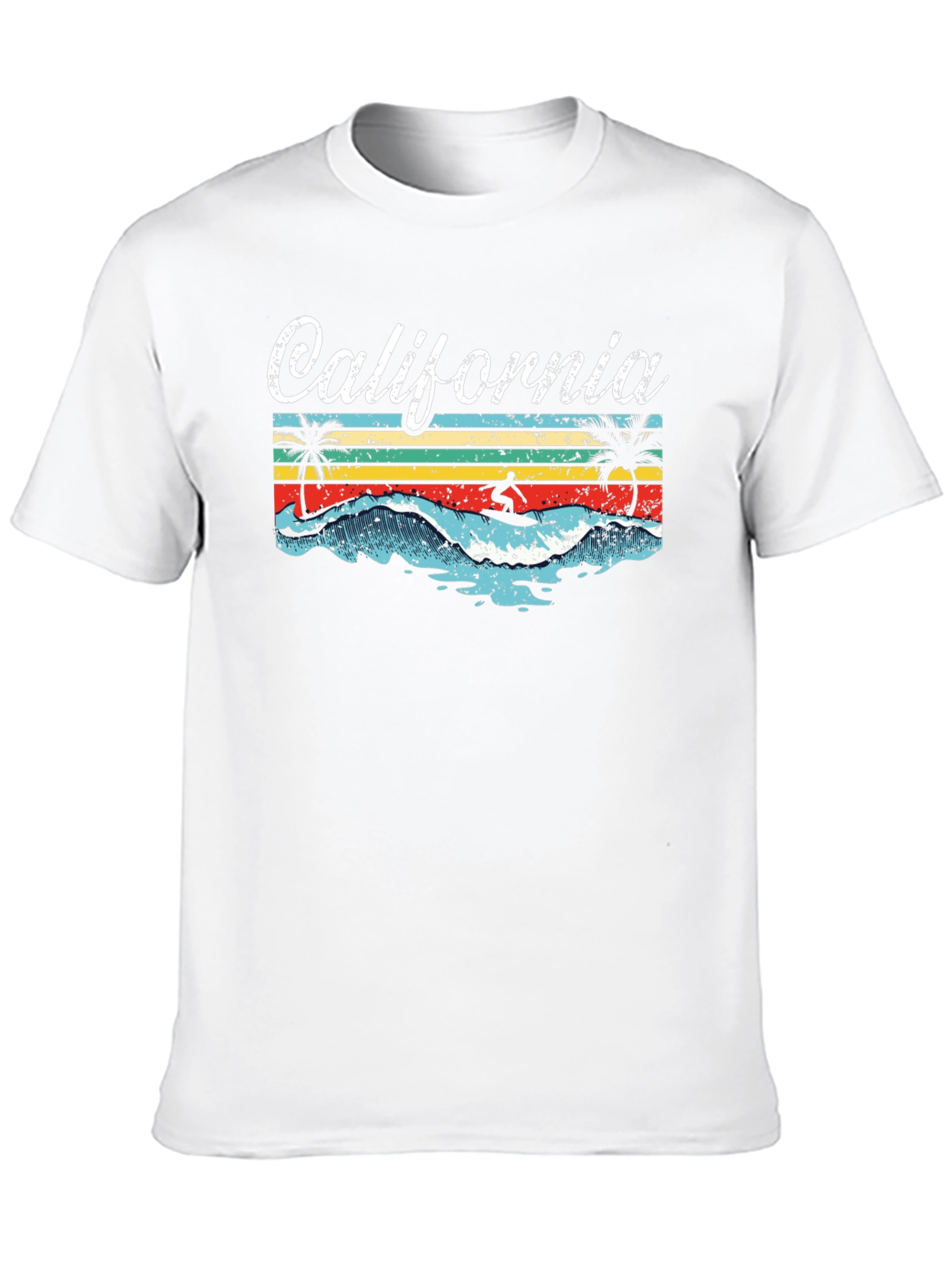 California Surfing Graphic Tee - Retro Beach Vibes
