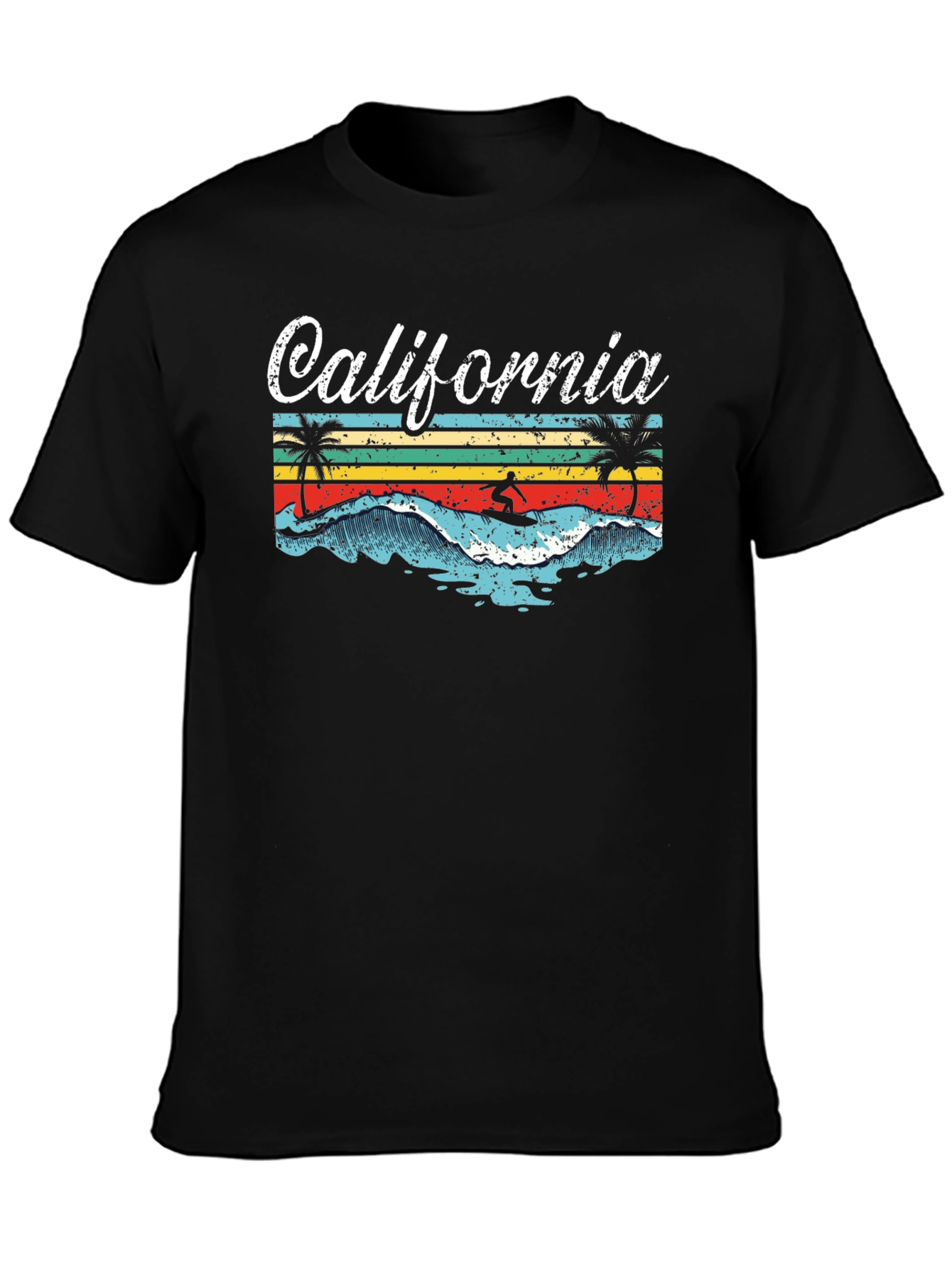 California Surfing Graphic Tee - Retro Beach Vibes