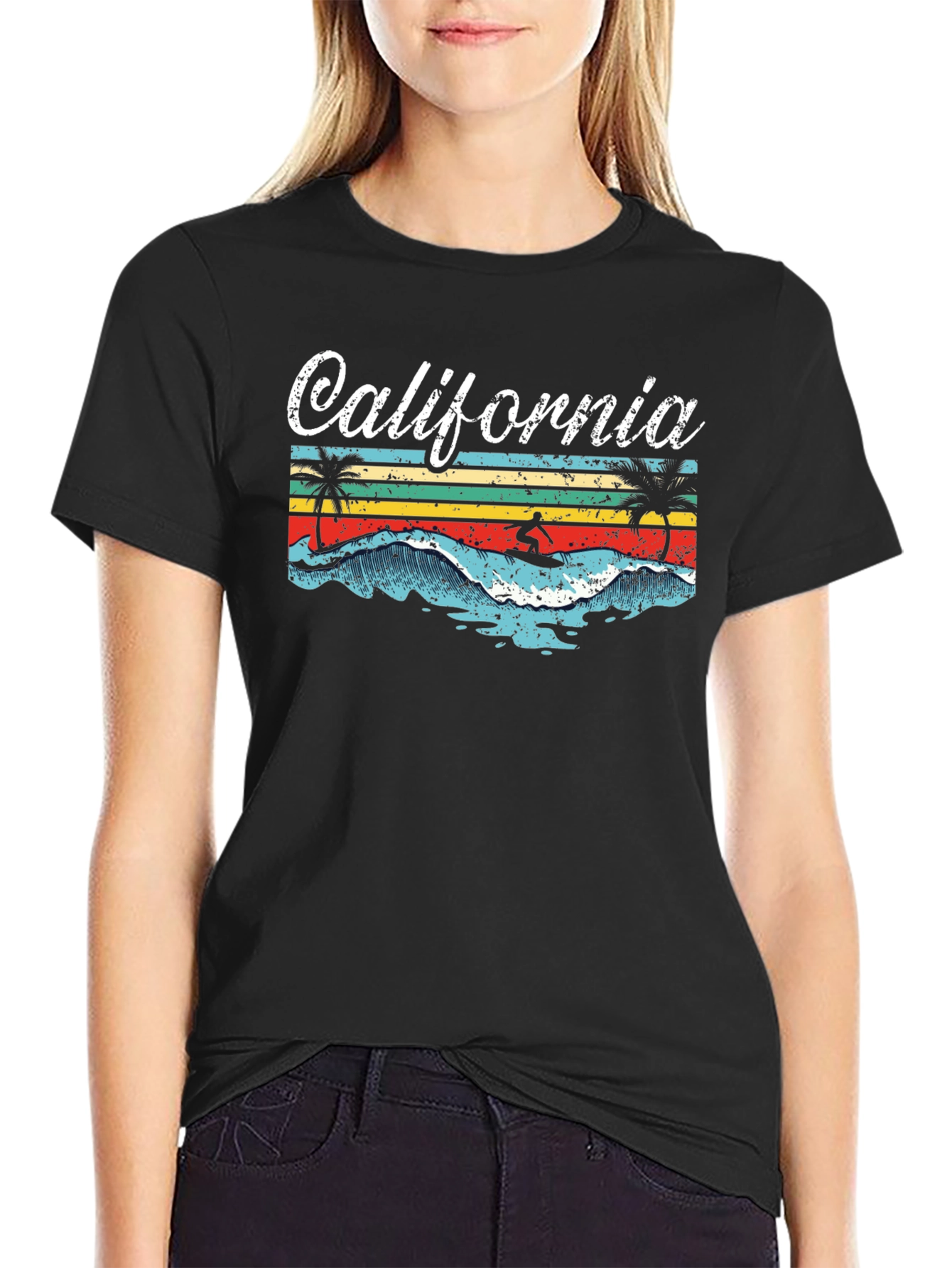 California Surfing Graphic Tee - Retro Beach Vibes
