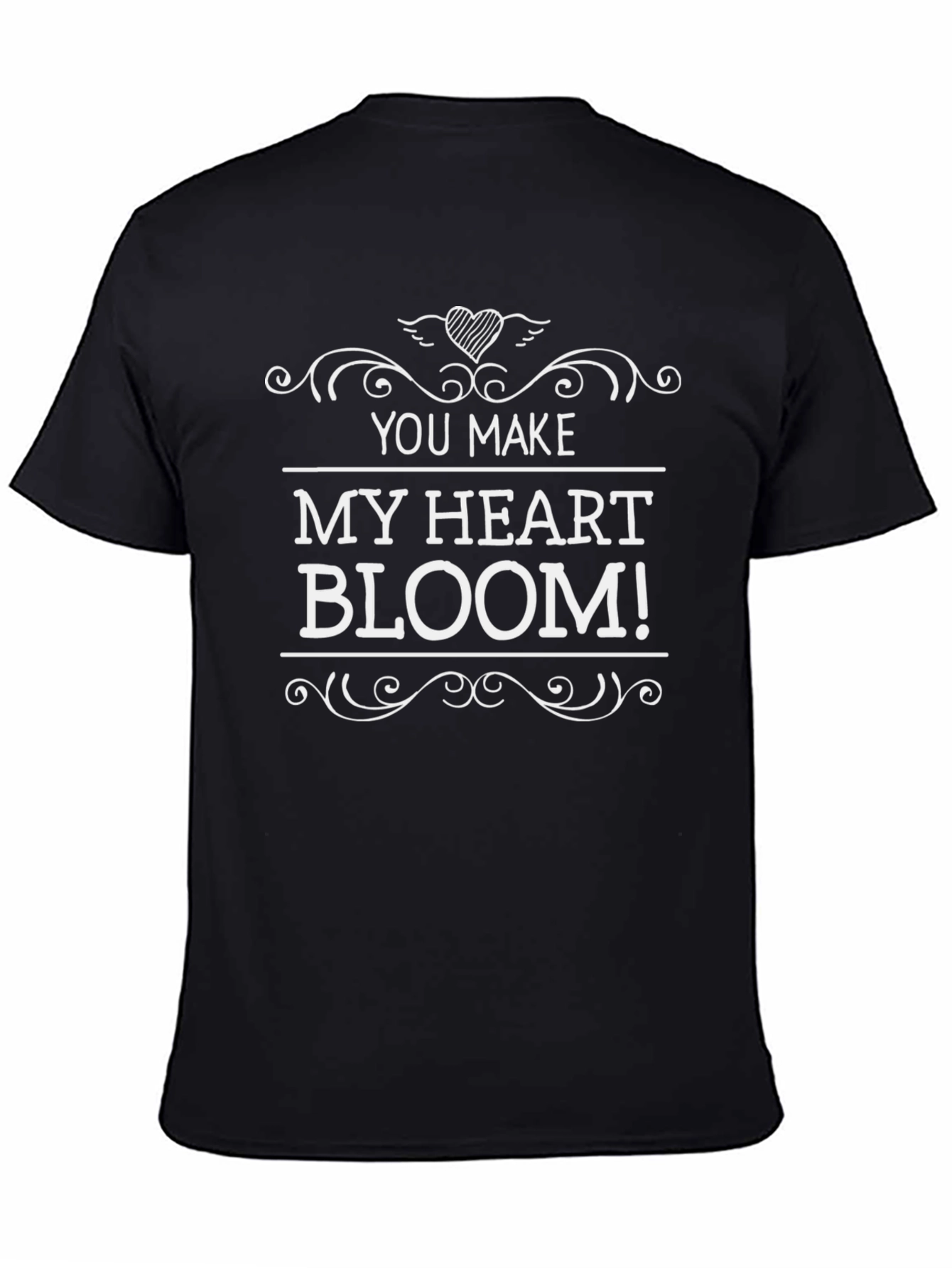 You Make My Heart Bloom Black Graphic Tee