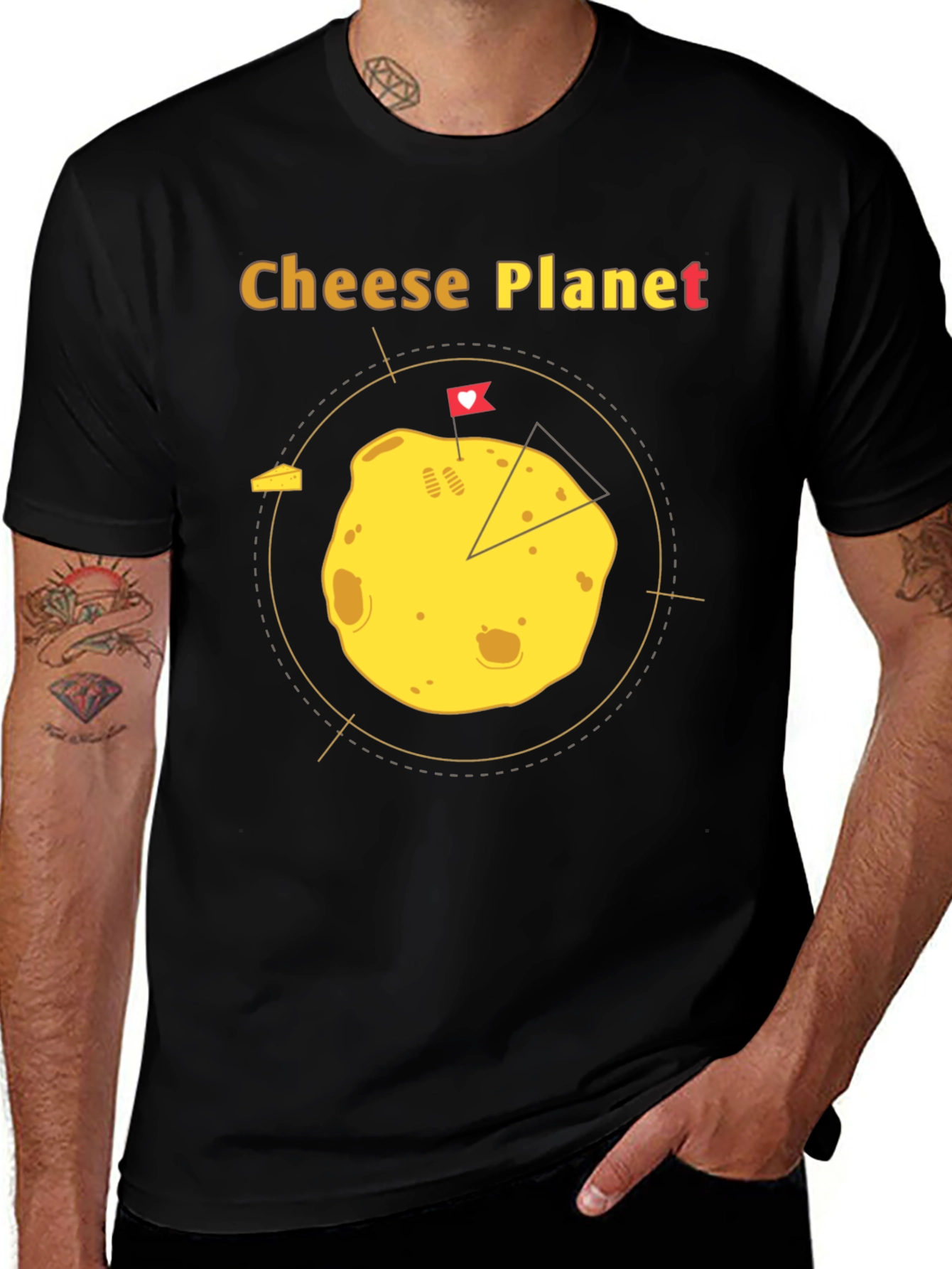 Cheese Planet Graphic T-Shirt - Unisex Cotton Tee