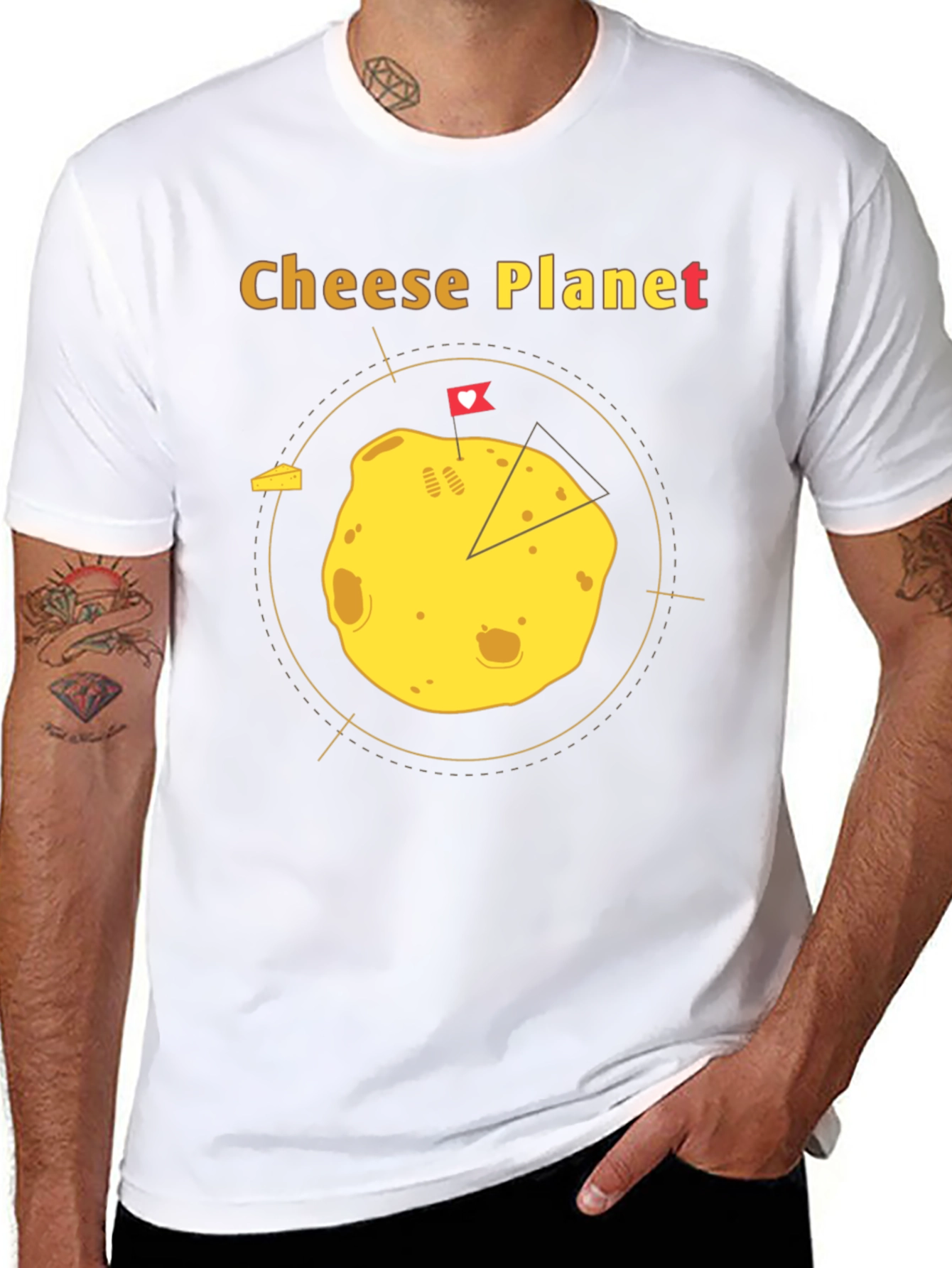 Cheese Planet Graphic T-Shirt - Unisex Cotton Tee