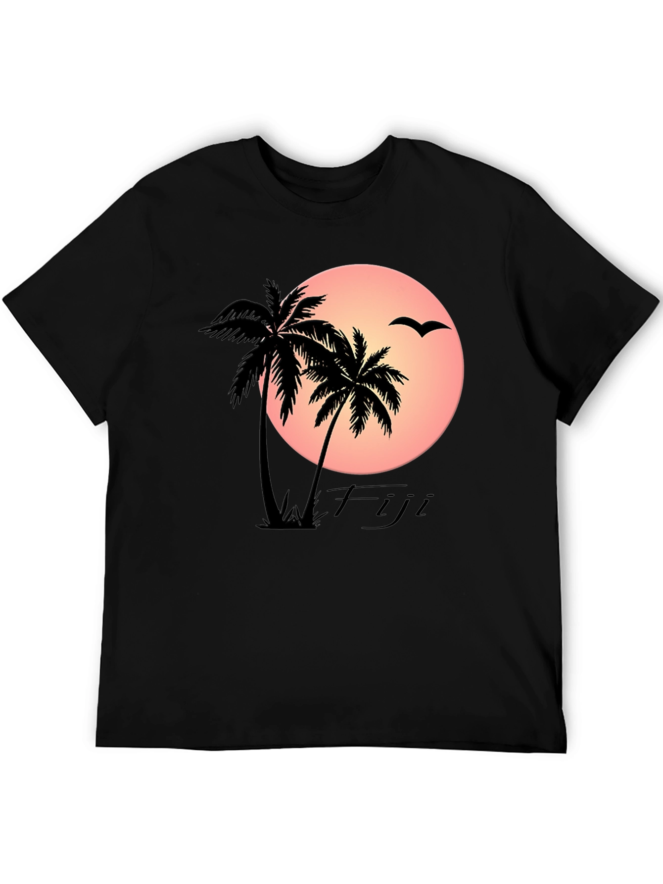 Fiji Sunset T-Shirt Palm Tree Island Graphic Tee
