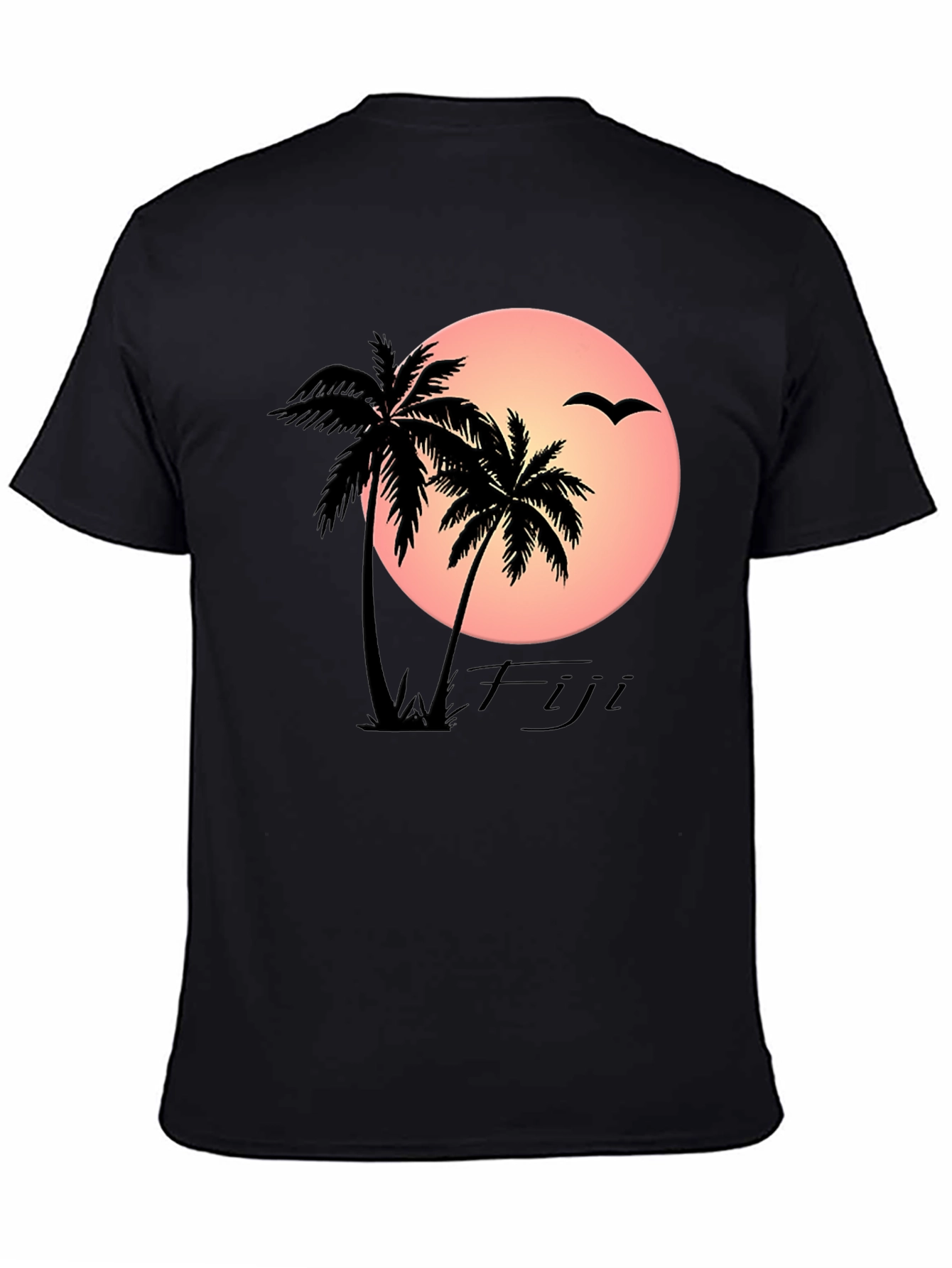 Fiji Sunset T-Shirt Palm Tree Island Graphic Tee