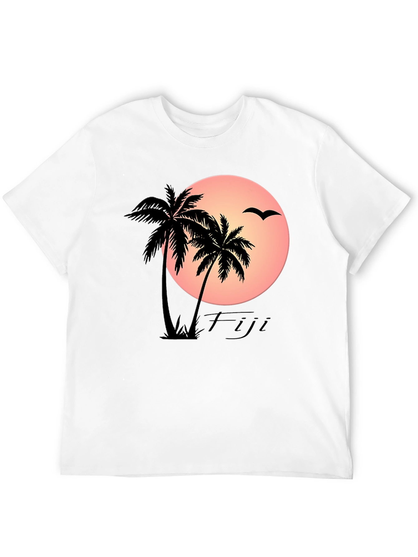 Fiji Sunset T-Shirt Palm Tree Island Graphic Tee