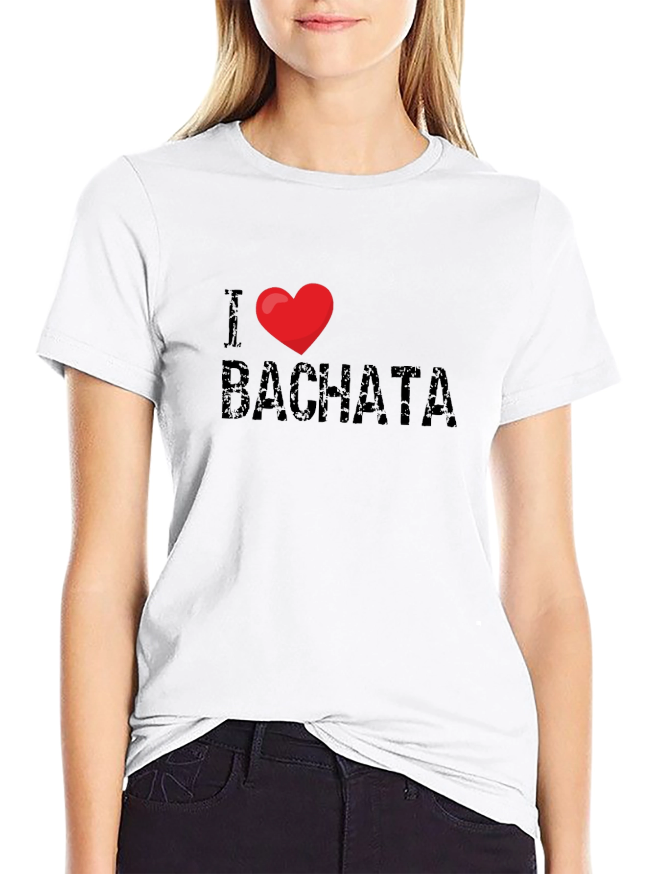 I Love Bachata Black Graphic T-Shirt
