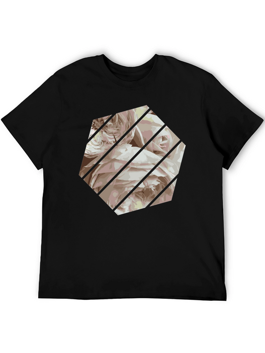 Floral Hexagon Black T-Shirt