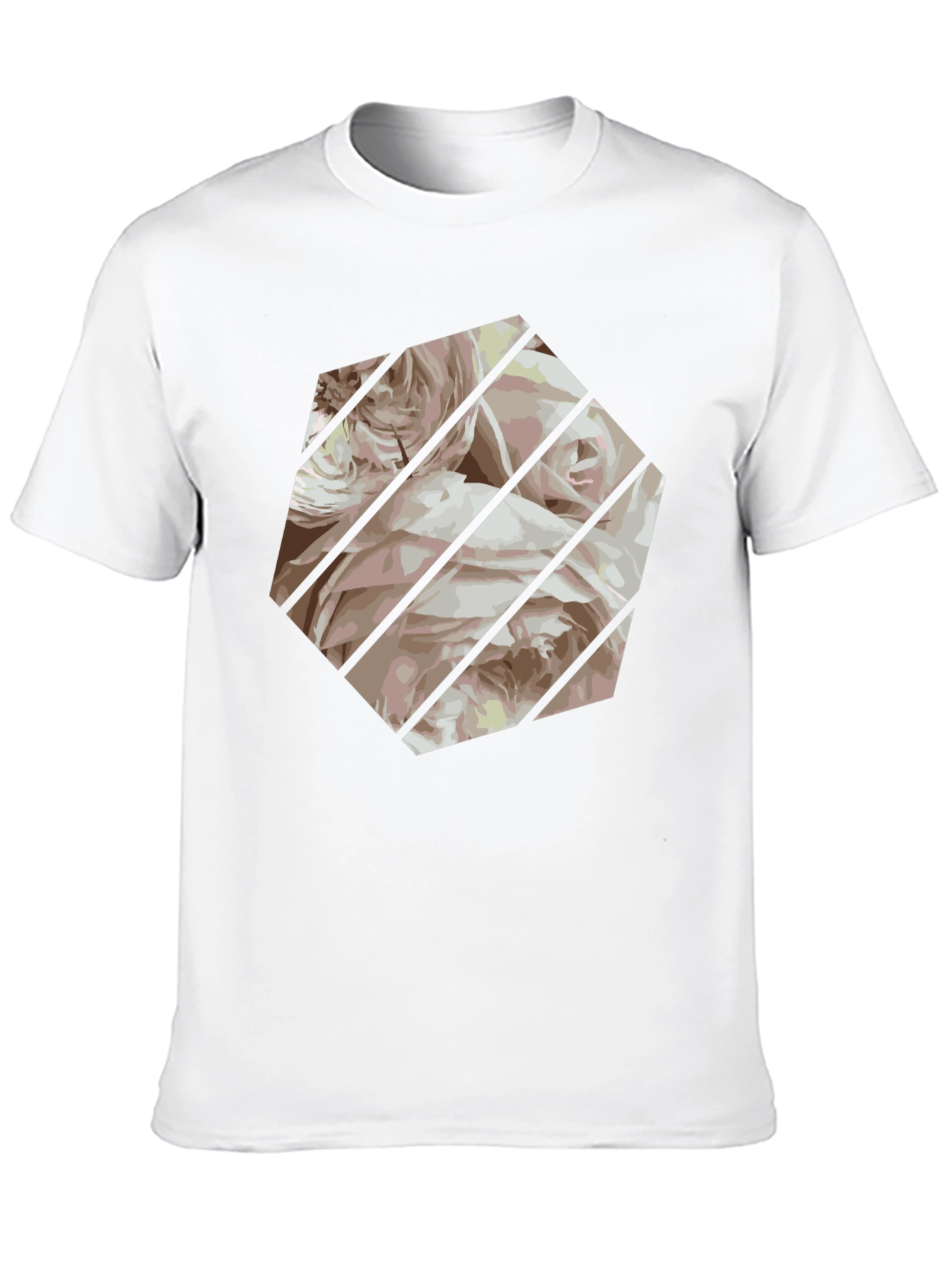 Floral Hexagon Black T-Shirt