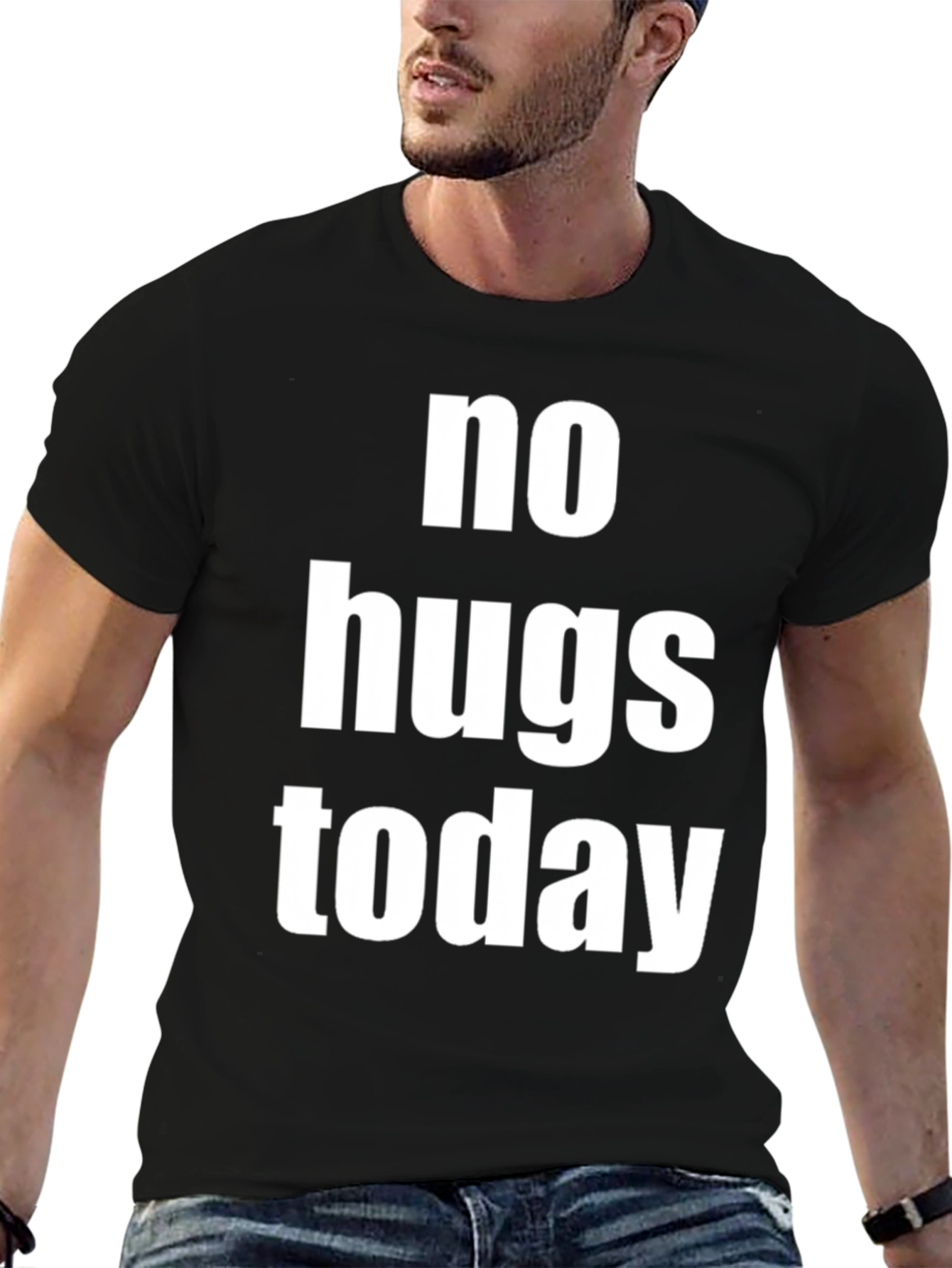 No Hugs Today Graphic Tee - Unisex Black T-Shirt