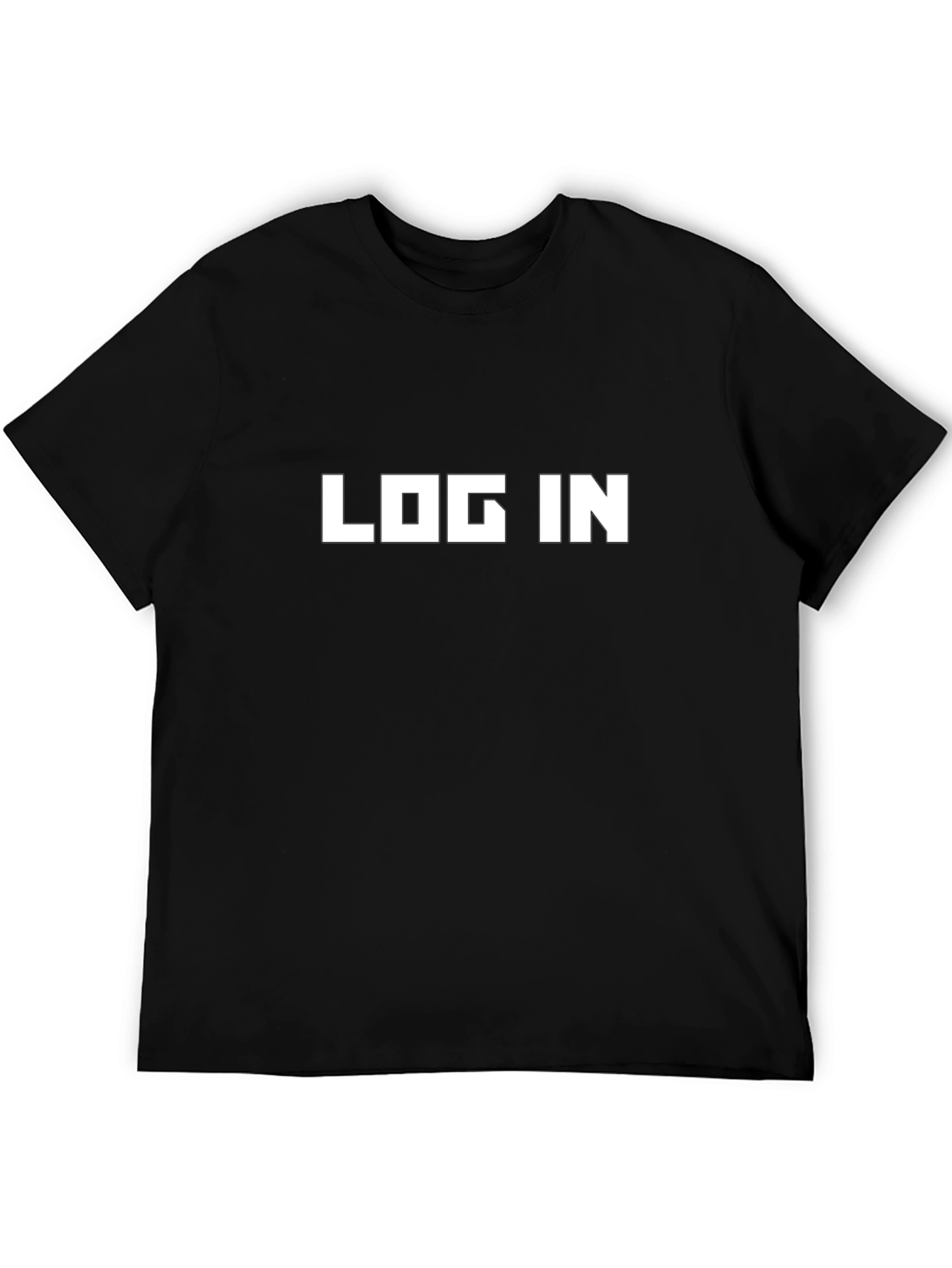 Log In Graphic Tee - Black Cotton Blend T-Shirt