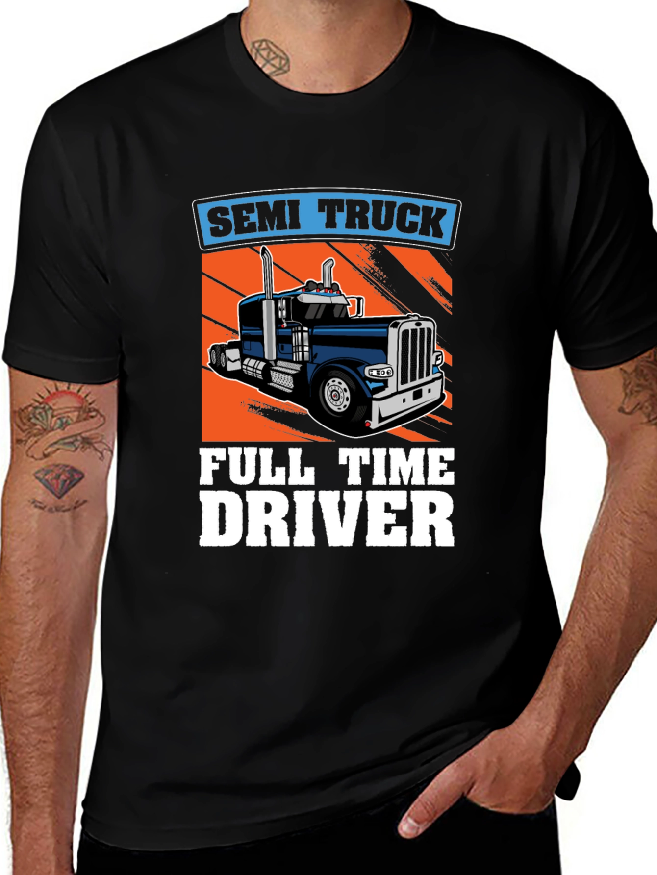 Semi Truck Full Time Driver Graphic Tee