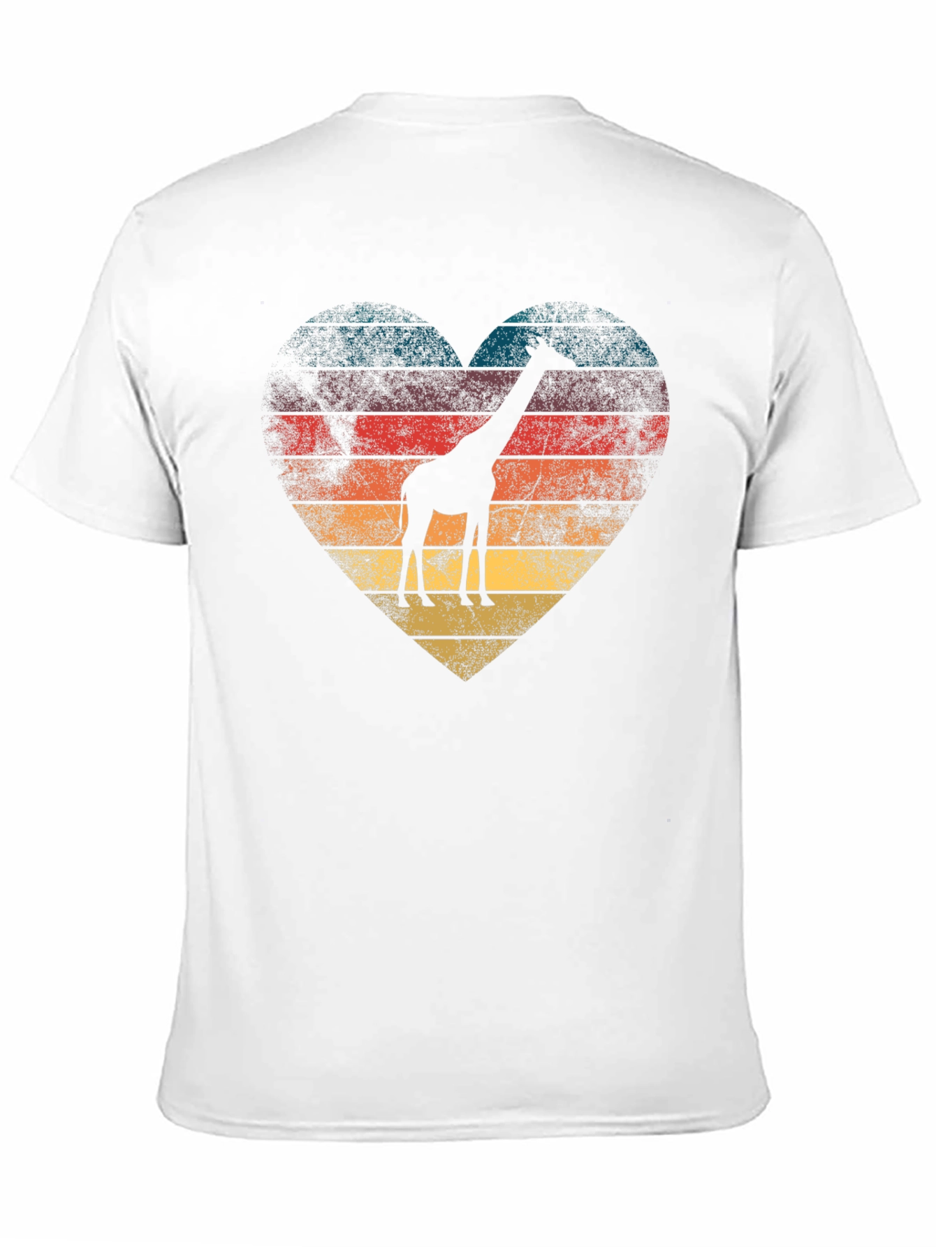 Retro Giraffe Heart Graphic Tee - Black T-Shirt