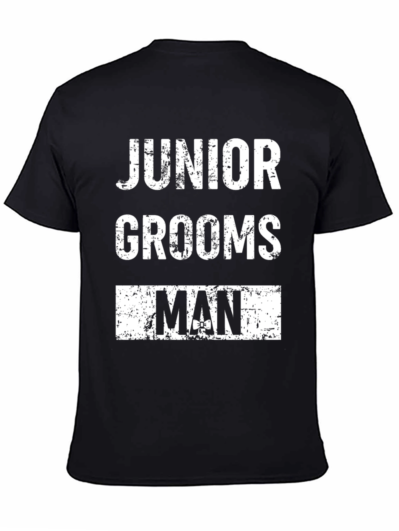 Junior Groomsman Black Cotton Graphic T-Shirt
