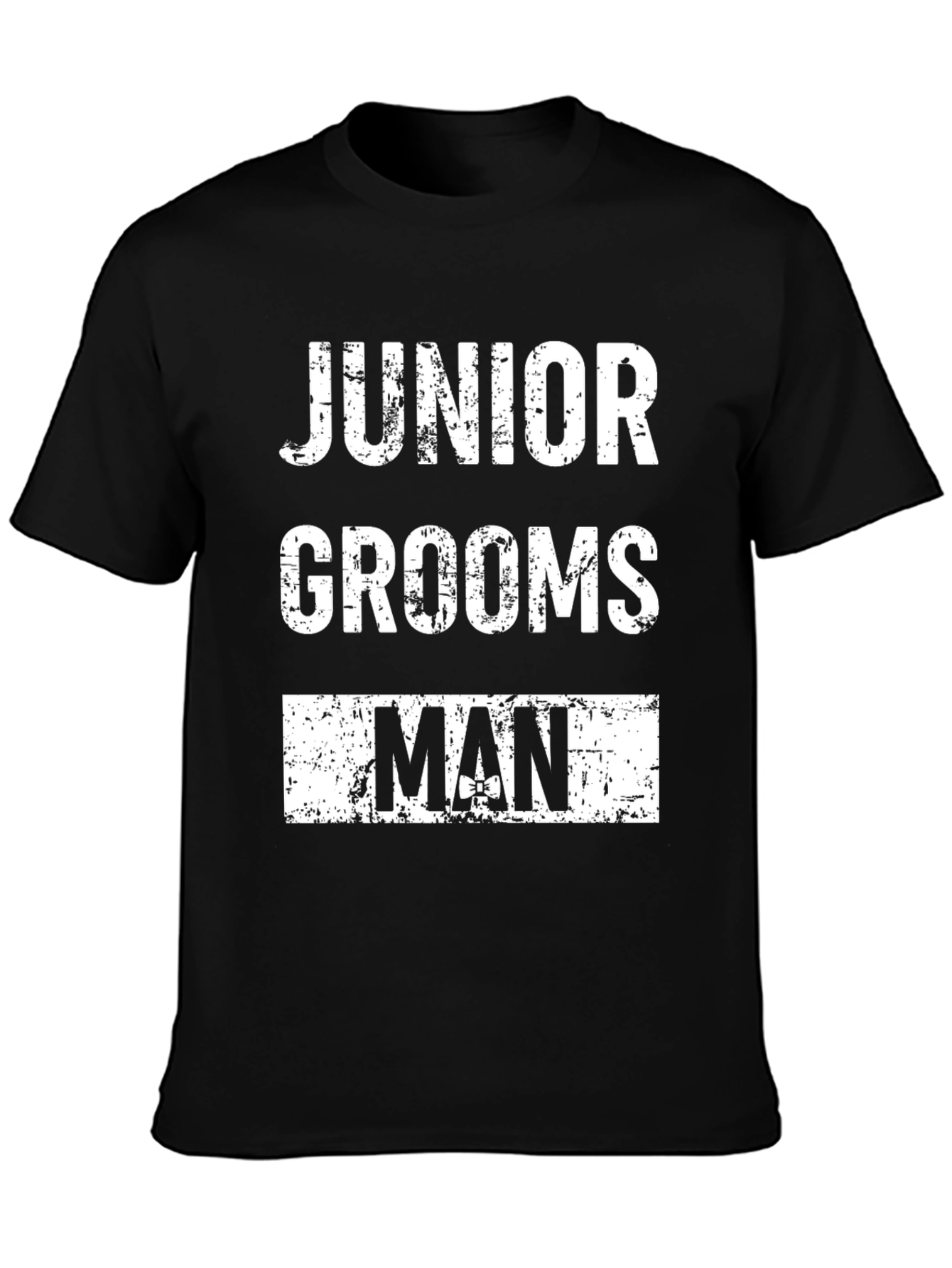 Junior Groomsman Black Cotton Graphic T-Shirt