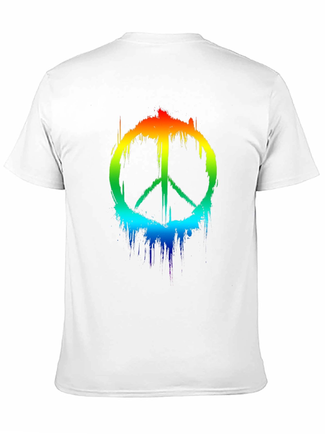 Rainbow Peace Sign Black T-Shirt