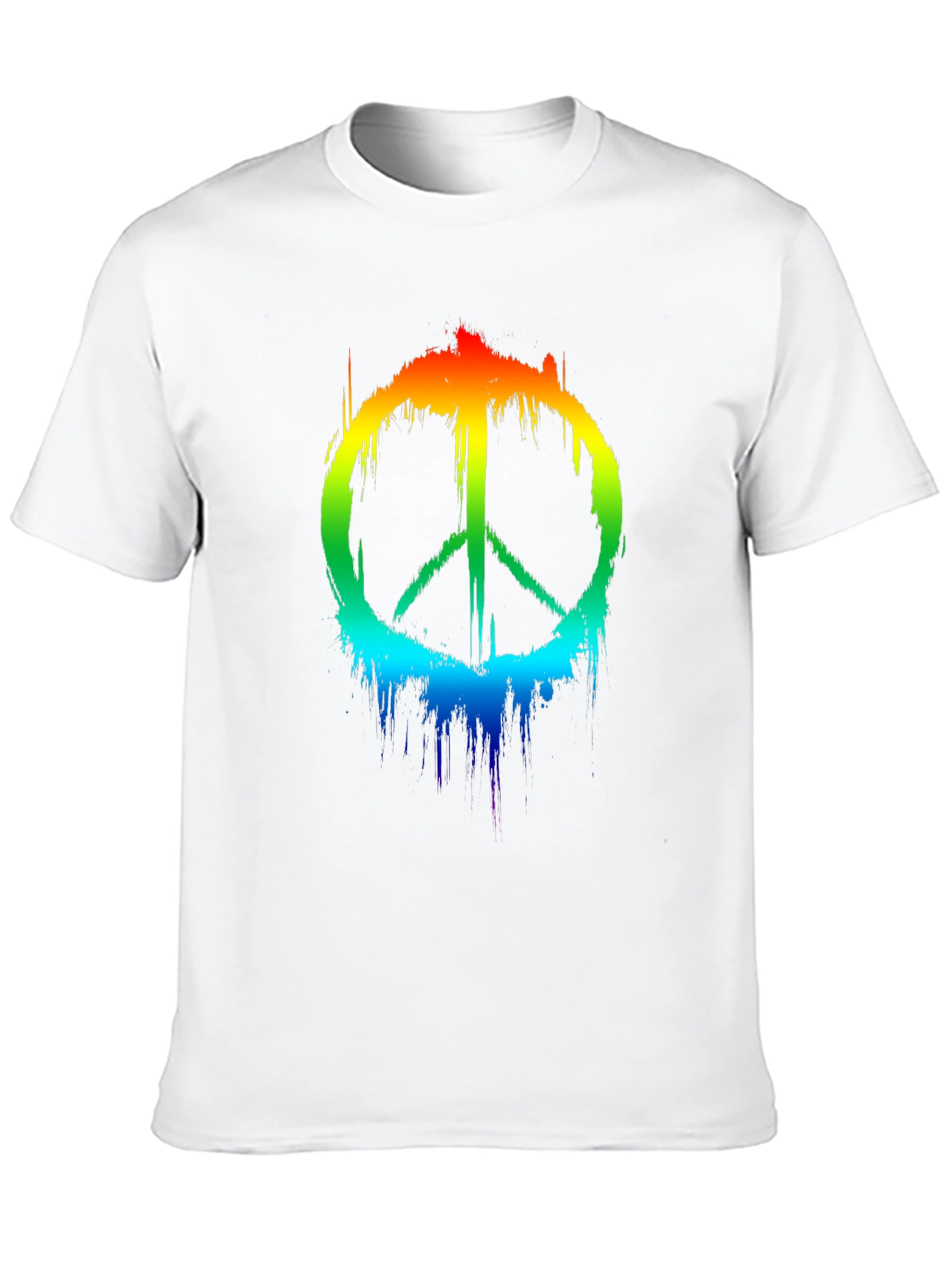 Rainbow Peace Sign Black T-Shirt