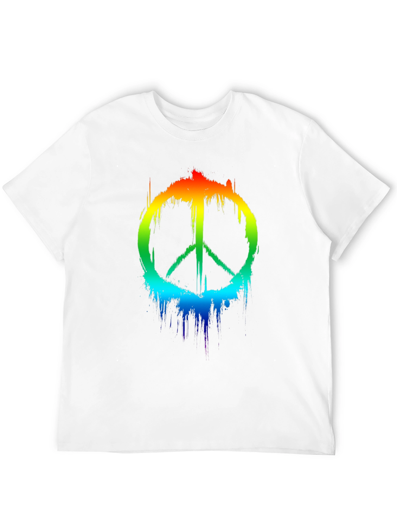 Rainbow Peace Sign Black T-Shirt
