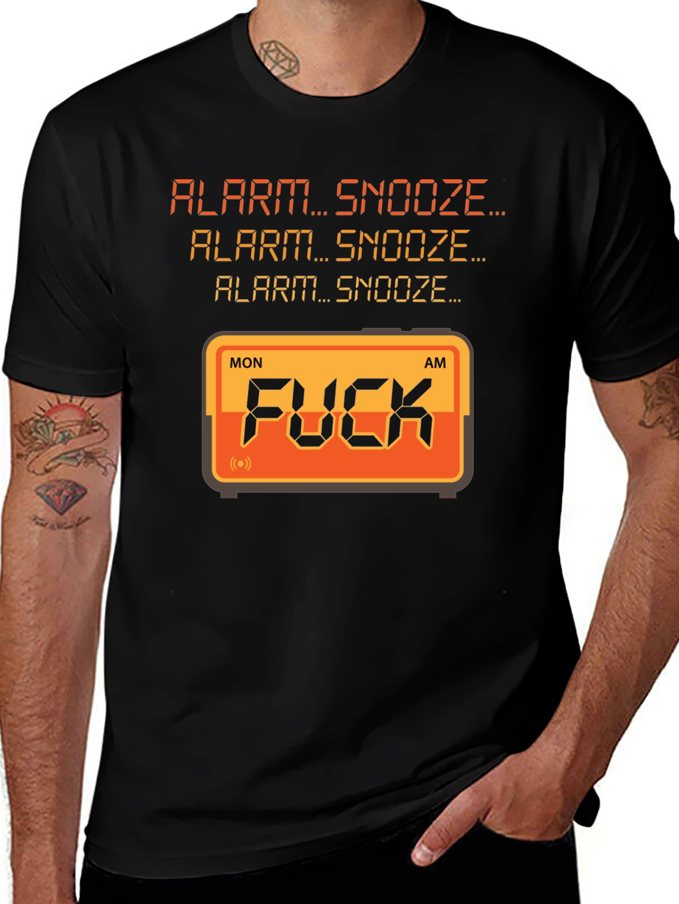 Alarm Snooze Graphic Tee - F*CK Clock Design