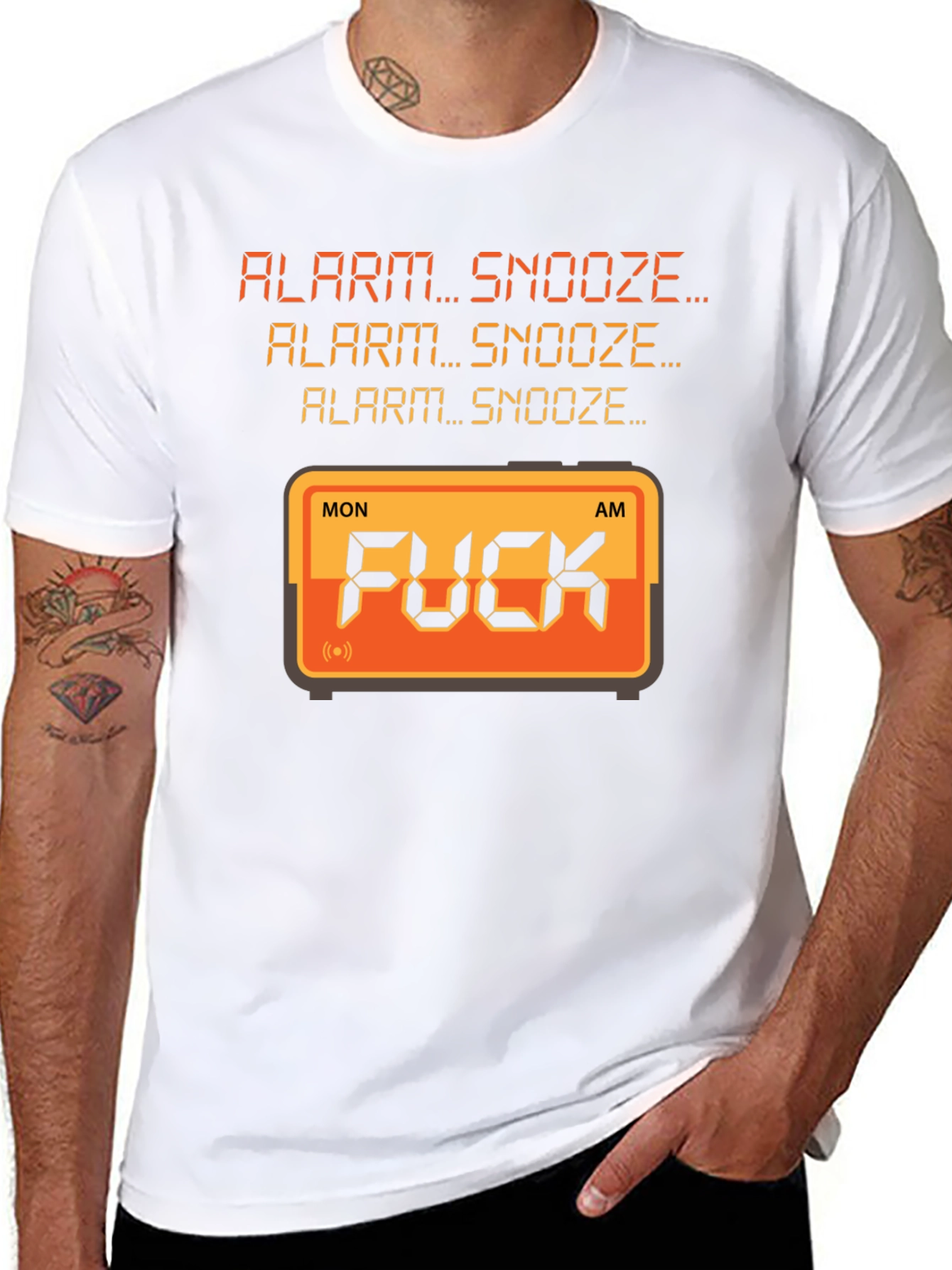 Alarm Snooze Graphic Tee - F*CK Clock Design