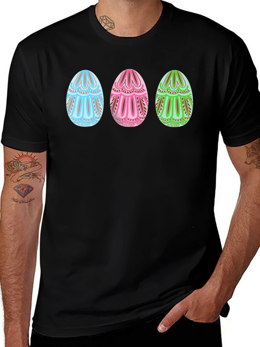 Easter Egg Pattern Crew Neck T-Shirt