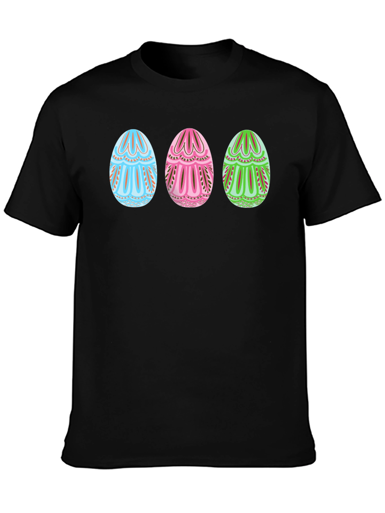 Easter Egg Pattern Crew Neck T-Shirt
