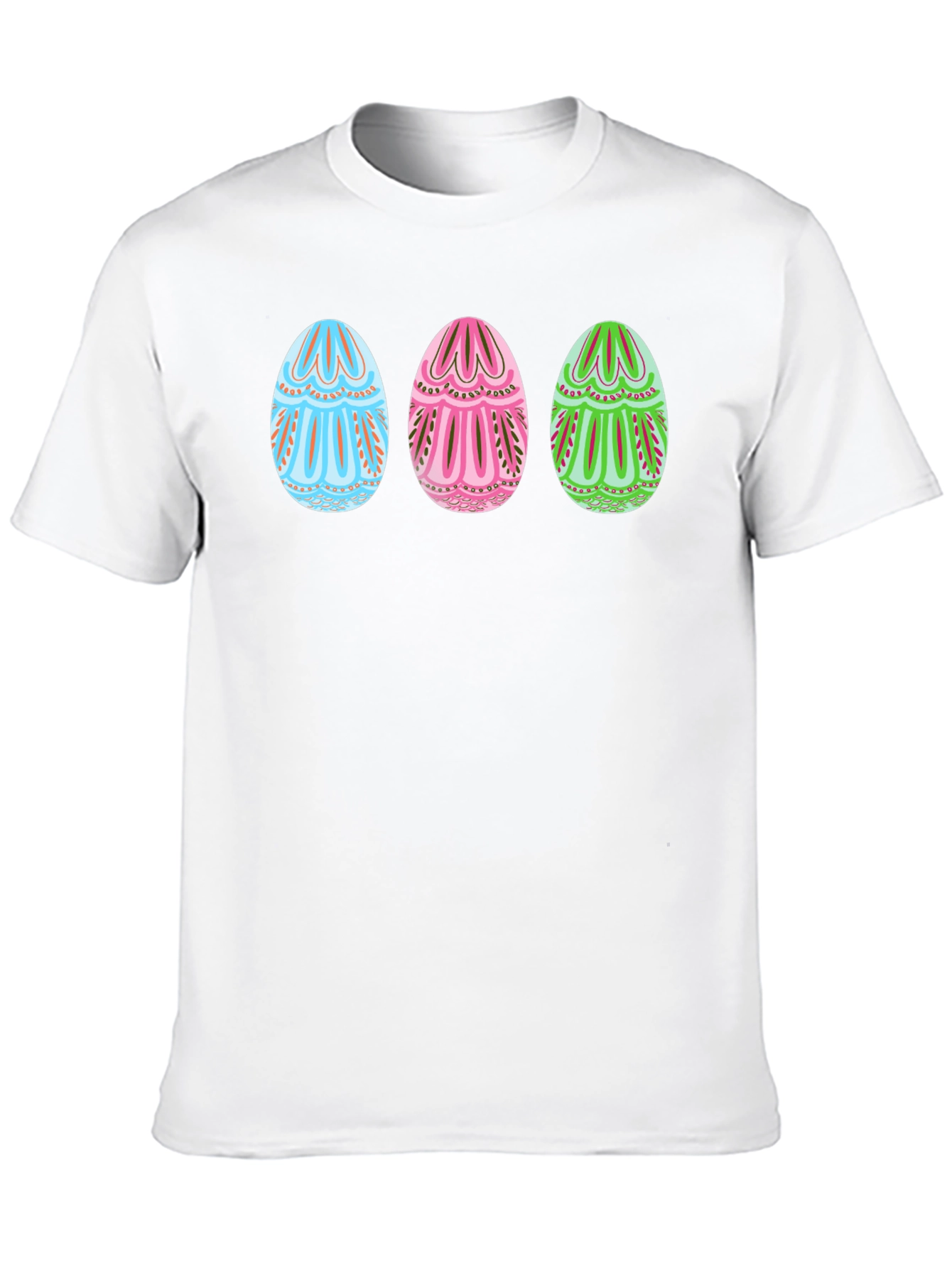 Easter Egg Pattern Crew Neck T-Shirt