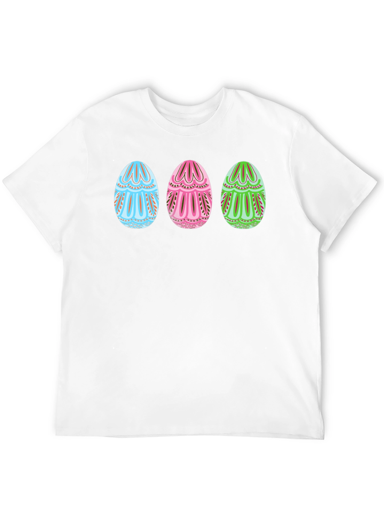 Easter Egg Pattern Crew Neck T-Shirt