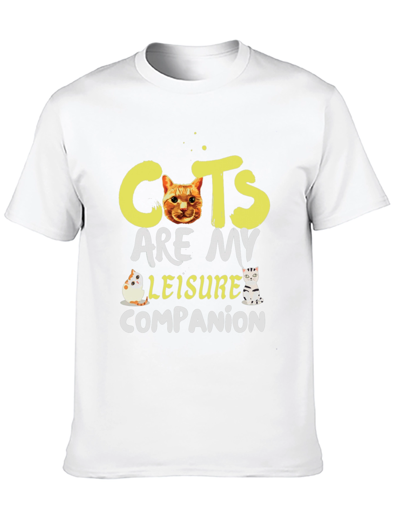 Cats Are My Leisure Companion Black T-Shirt