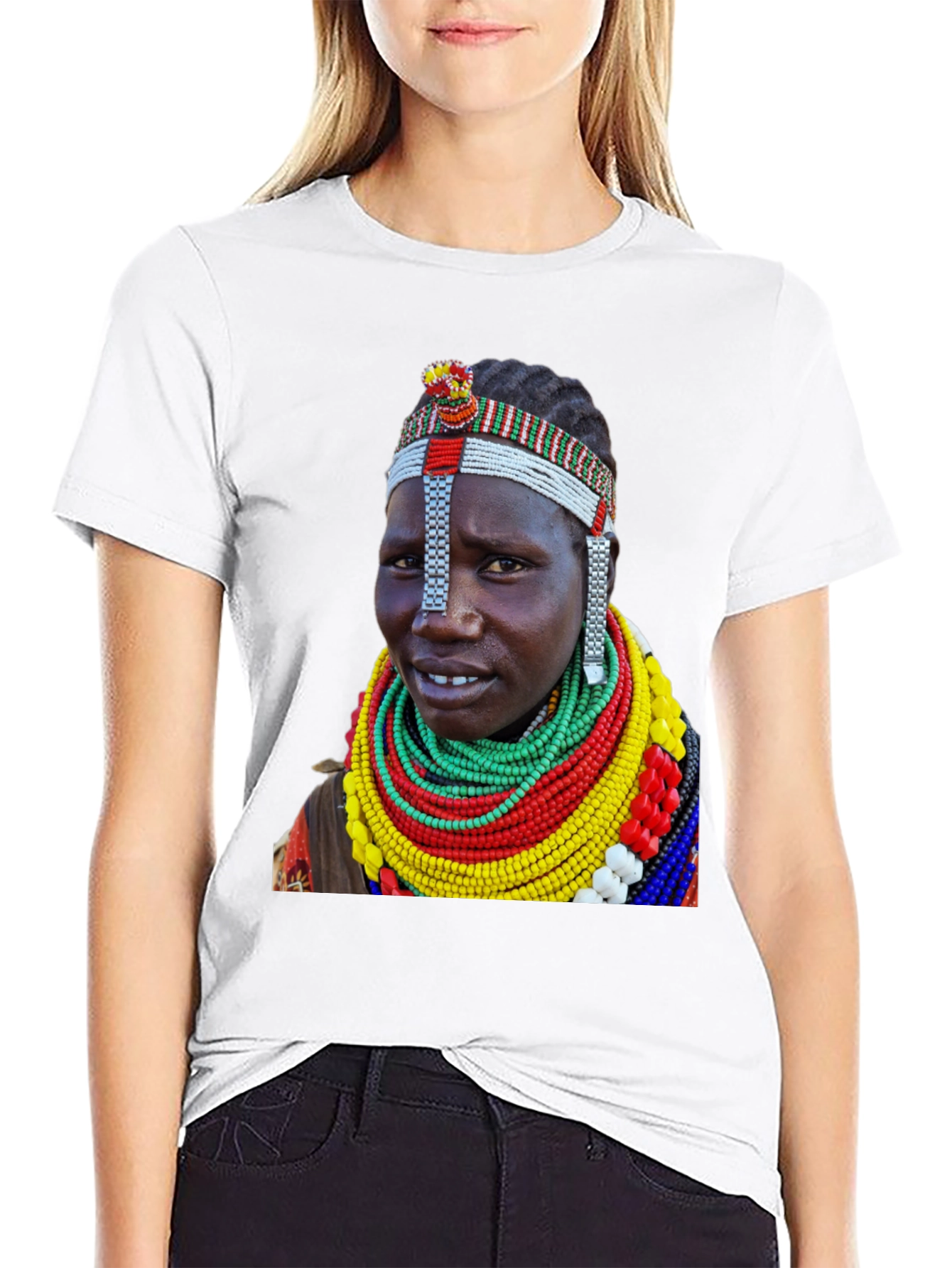 Tribal Woman T-Shirt - Unique African Print