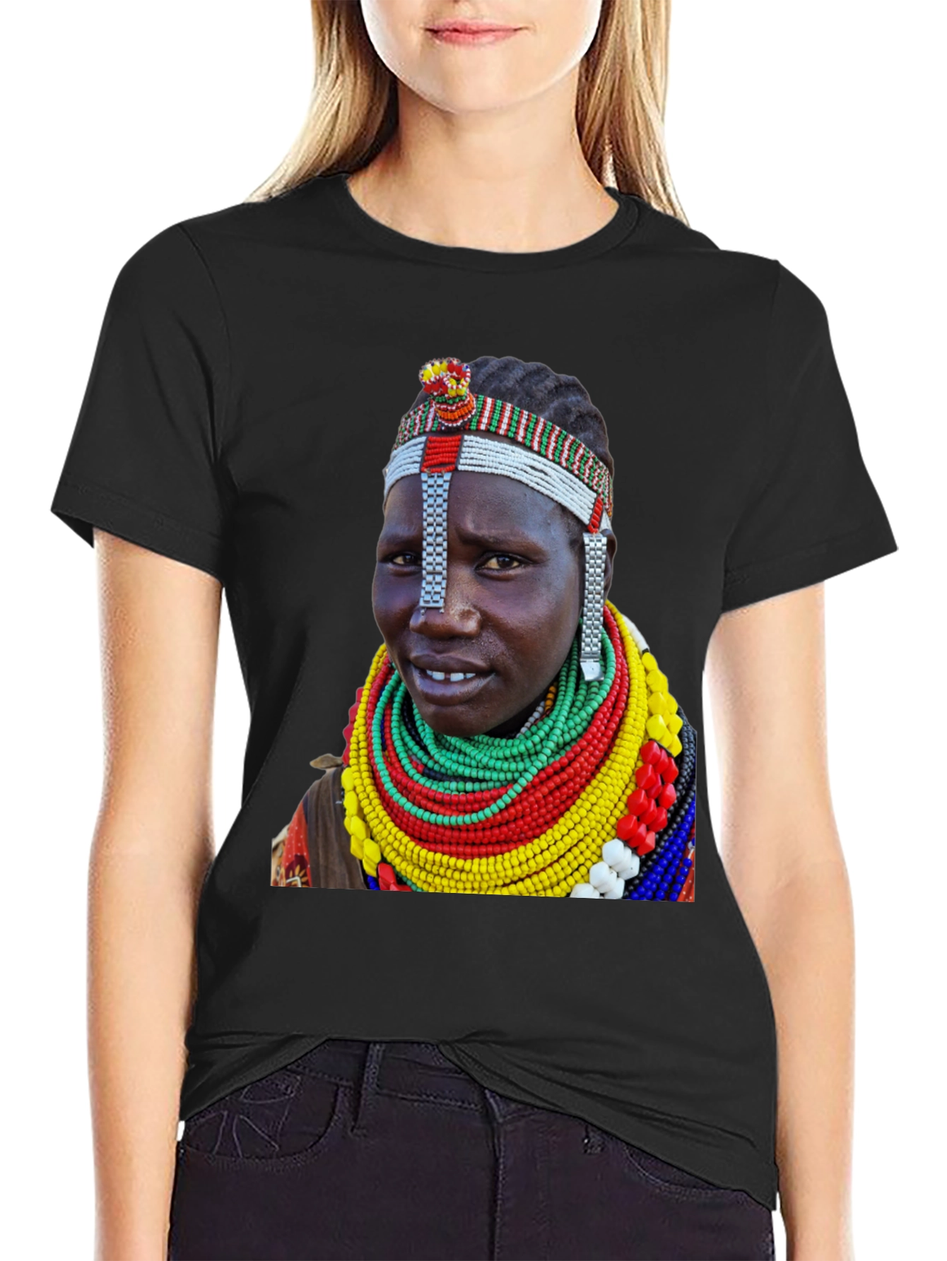 Tribal Woman T-Shirt - Unique African Print
