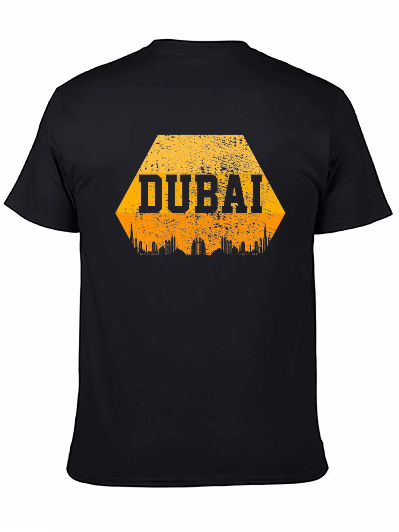 Dubai Skyline Graphic T-Shirt - Black Cotton Blend Tee