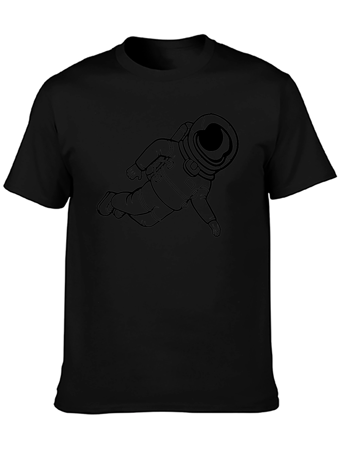 Astronaut Graphic T-Shirt - Black Casual Wear