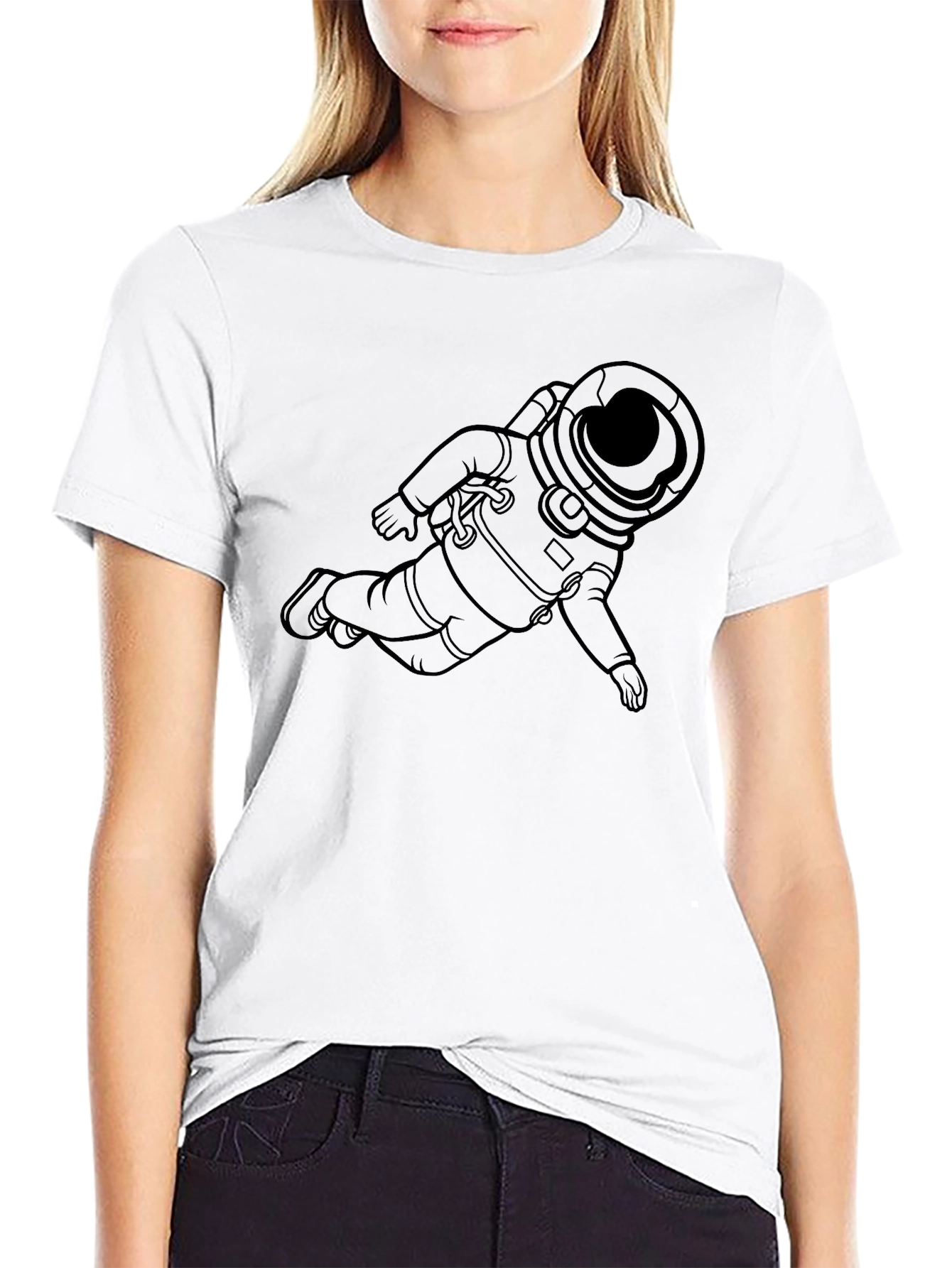 Astronaut Graphic T-Shirt - Black Casual Wear