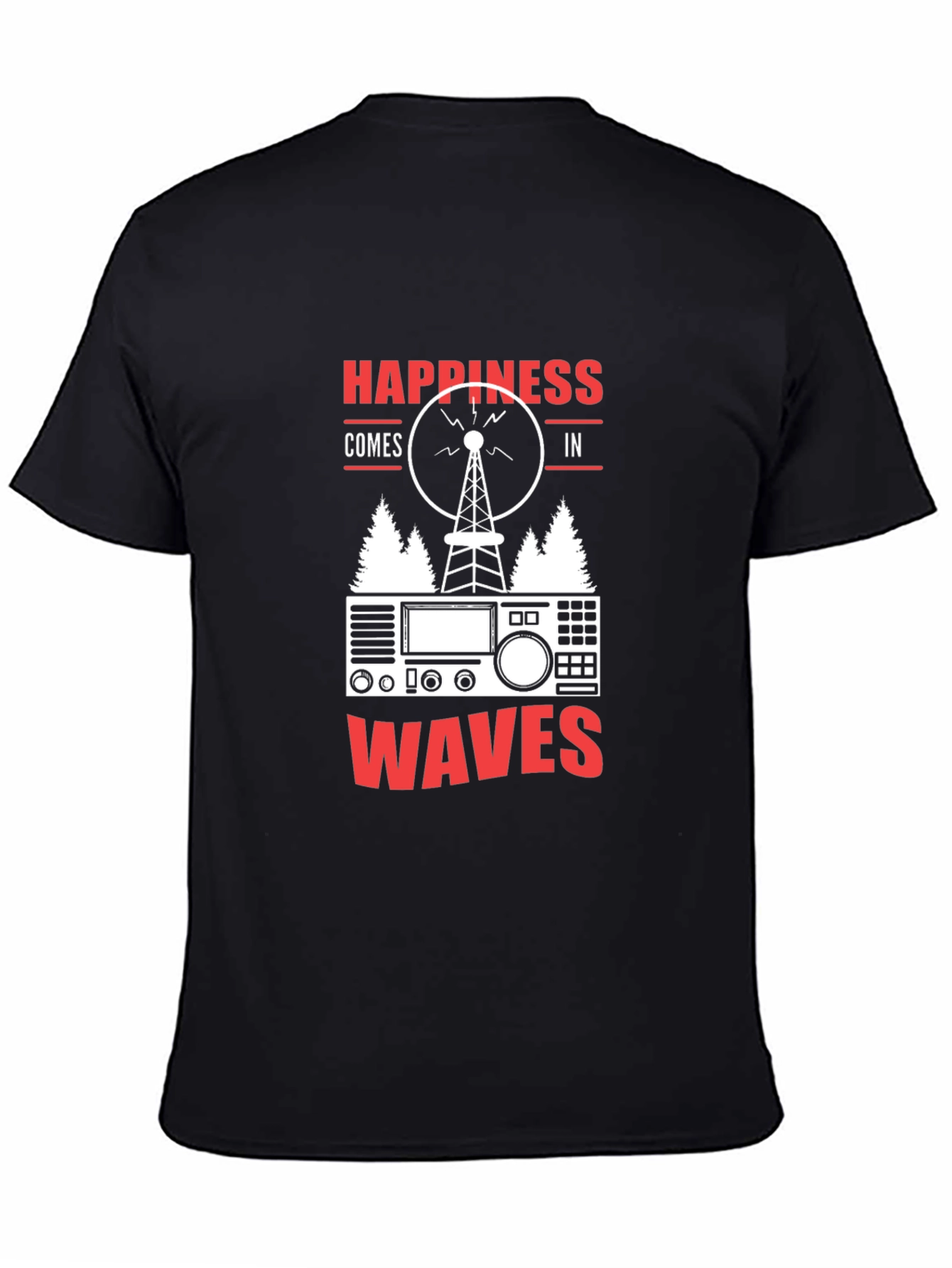 Happiness Comes in Waves Ham Radio T-Shirt