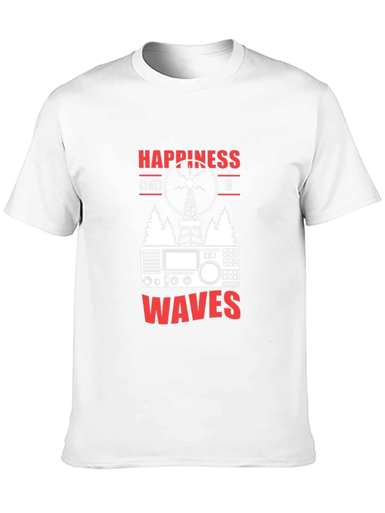 Happiness Comes in Waves Ham Radio T-Shirt