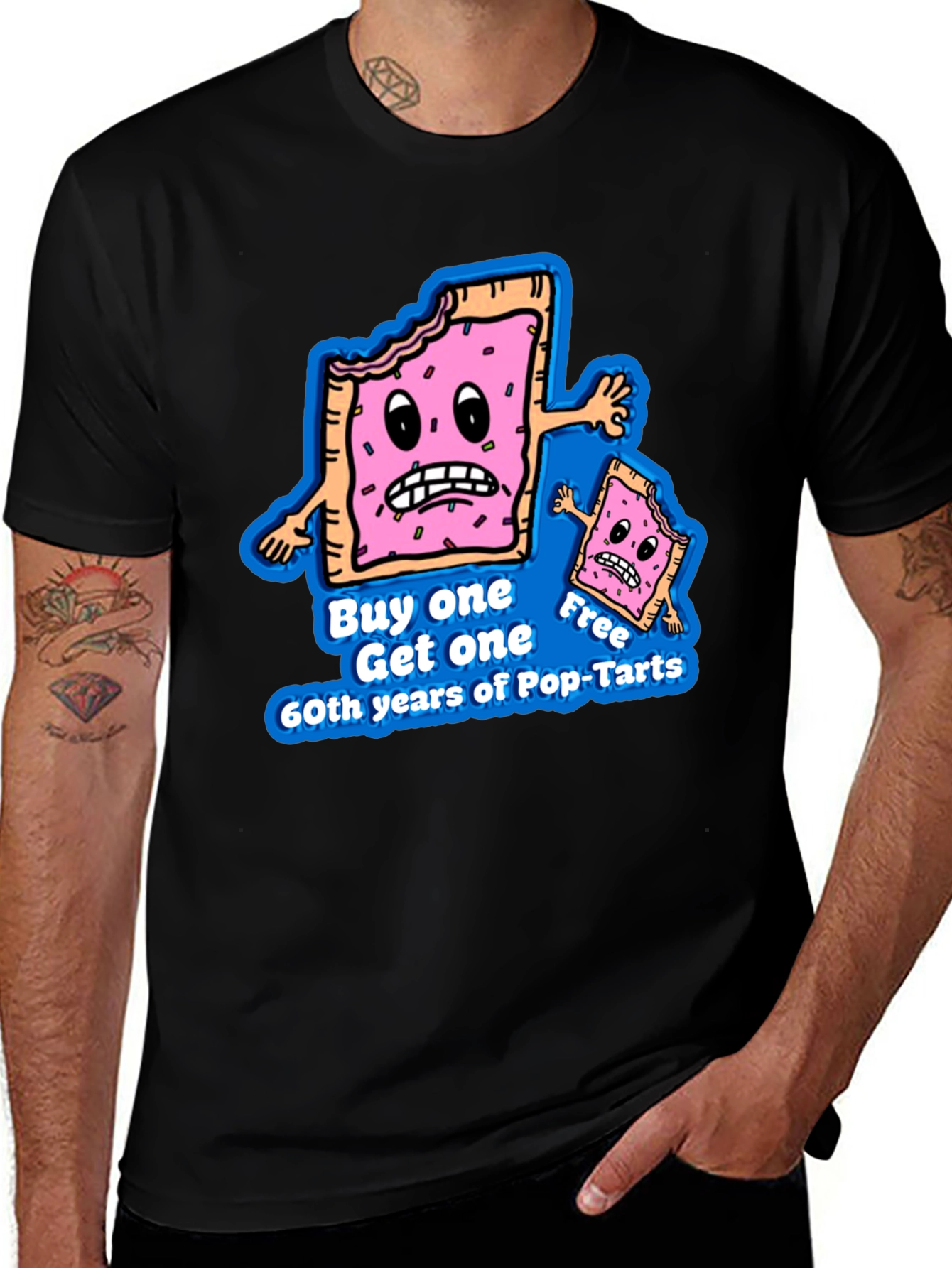 Pop-Tarts 60th Anniversary Black T-Shirt